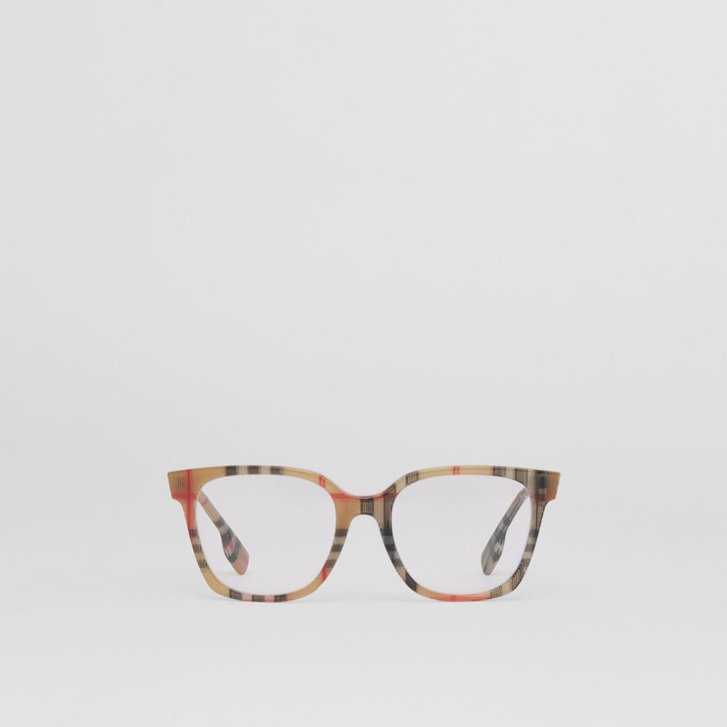 Vintage Check Bio-acetate Square Optical Frames 1