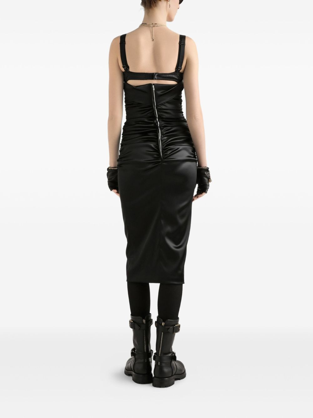 ruched satin dress - 3
