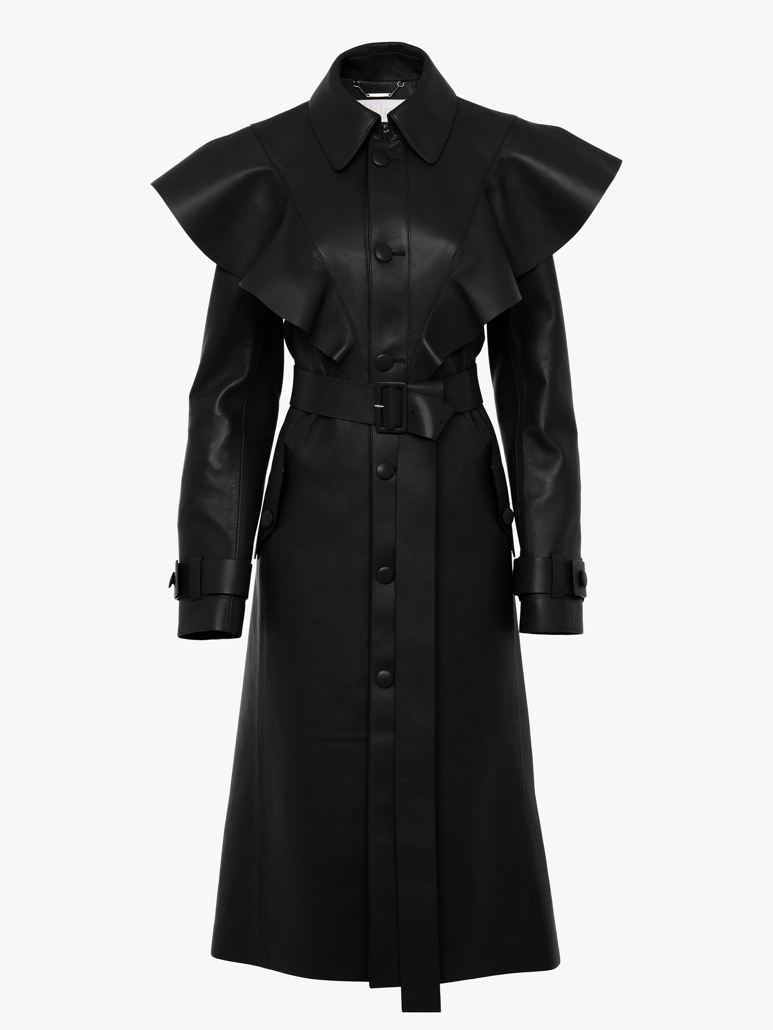 RUFFLED TRENCH COAT - 3