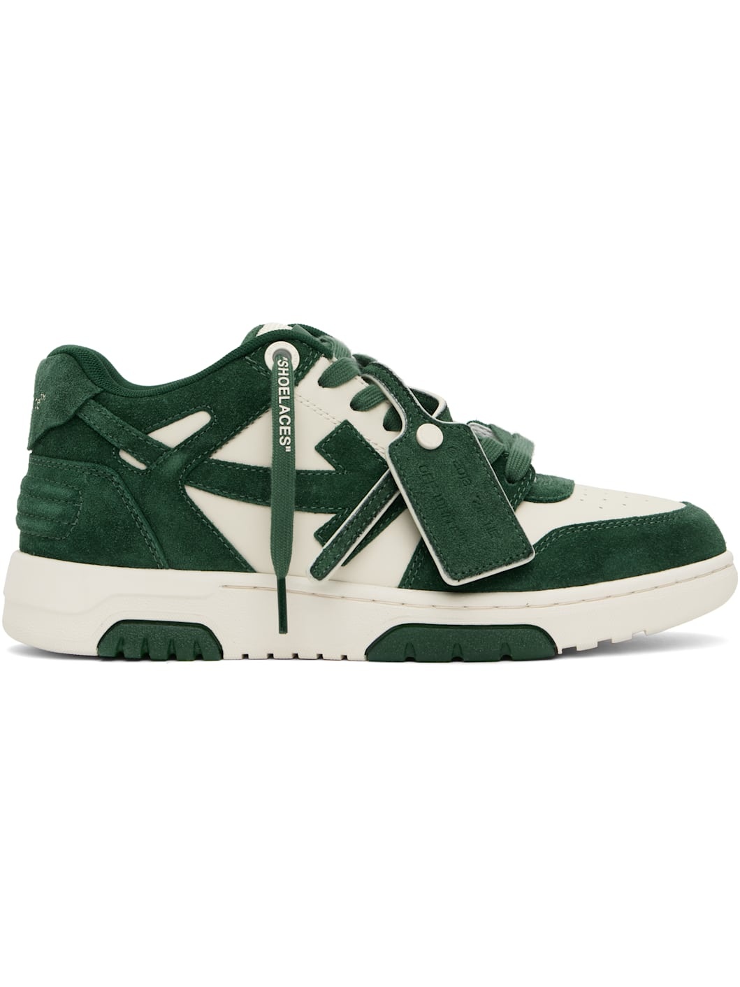 Off-White Green Off-White Out Of Office Suede Sneakers ssense