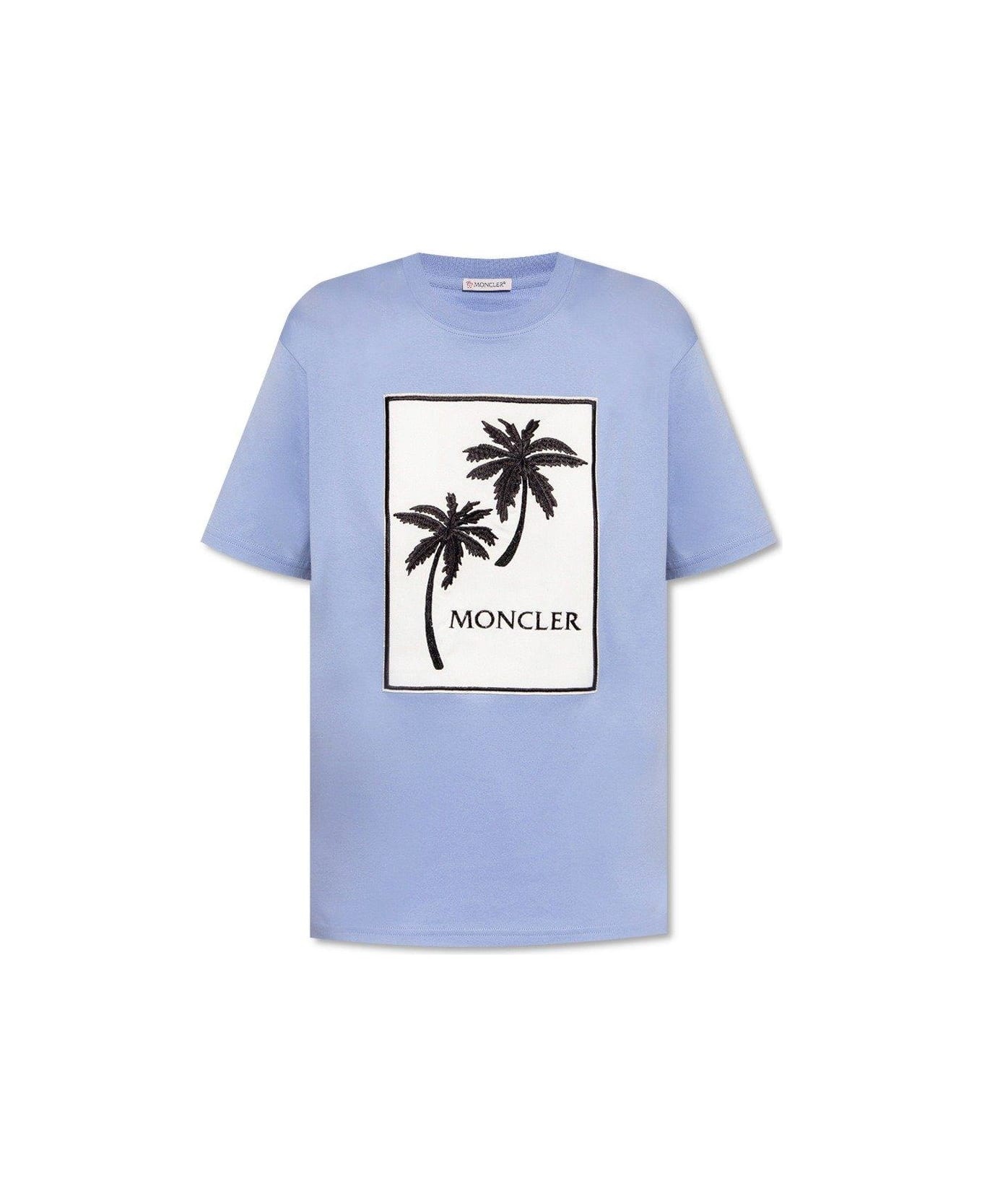 Palm-tree Graphic Printed Crewneck T-shirt - 1