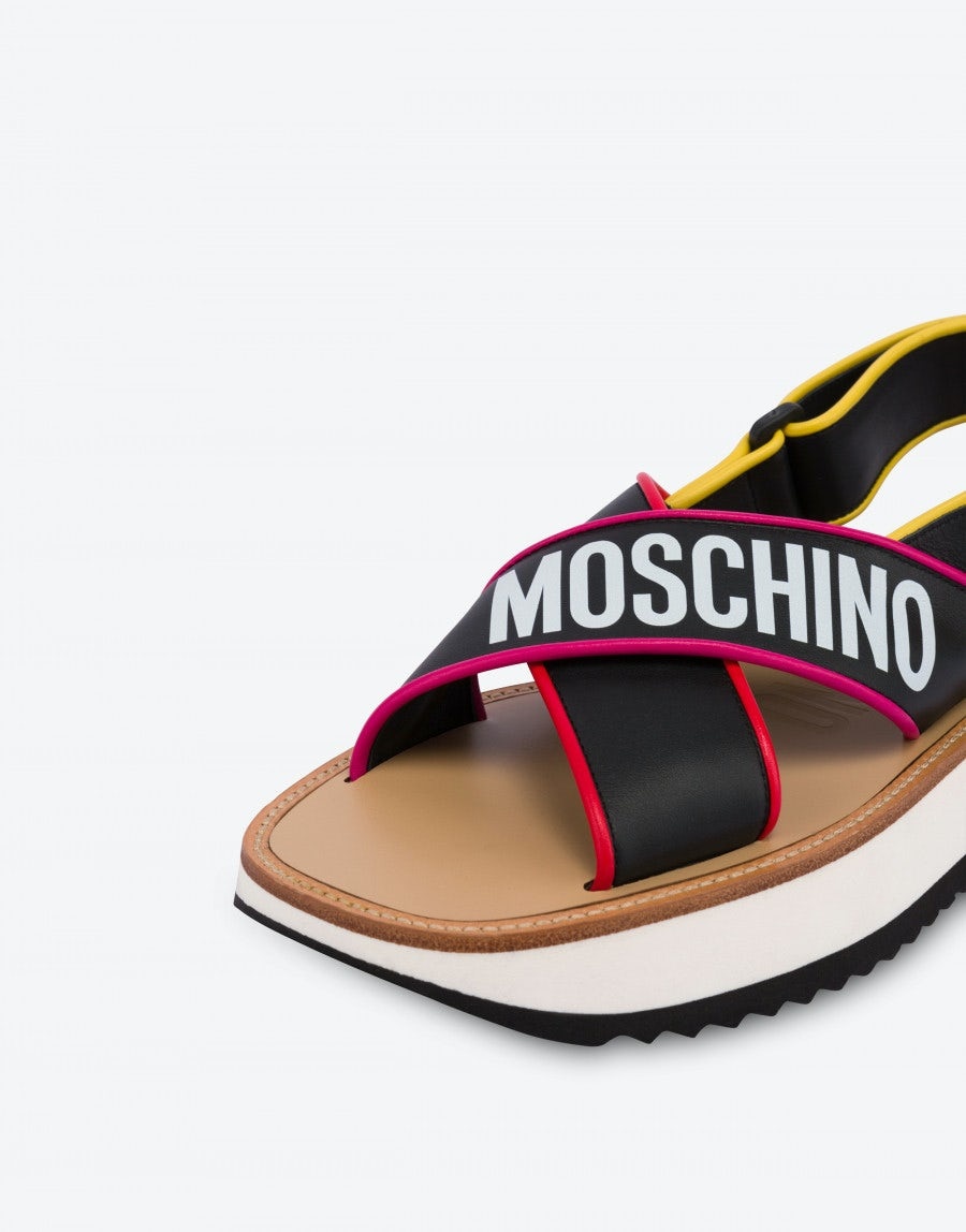 MIX & MATCH CRISS-CROSS CALFSKIN SANDALS - 4