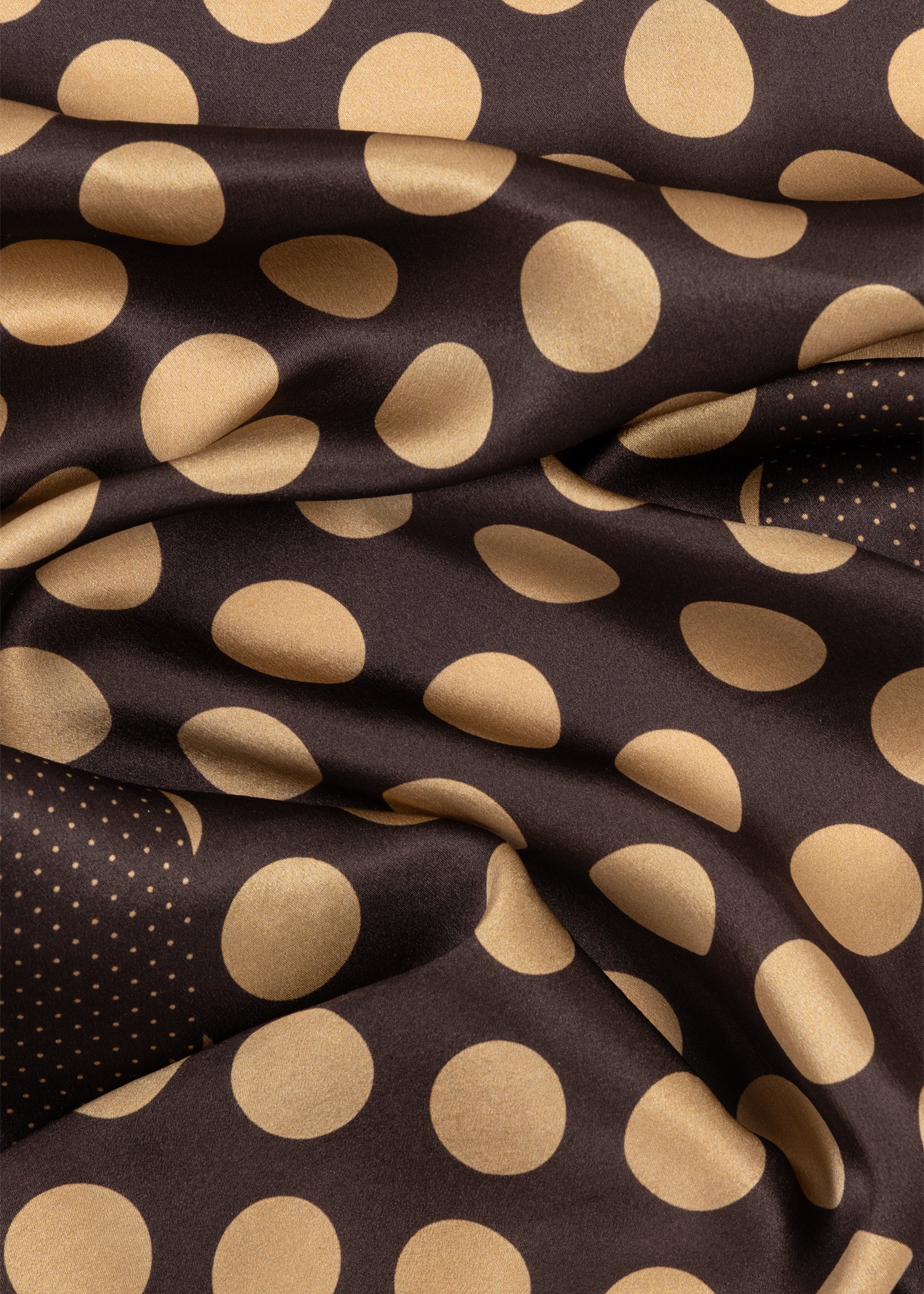 Women's Silk Khaki Polka Dot Scarf - 4