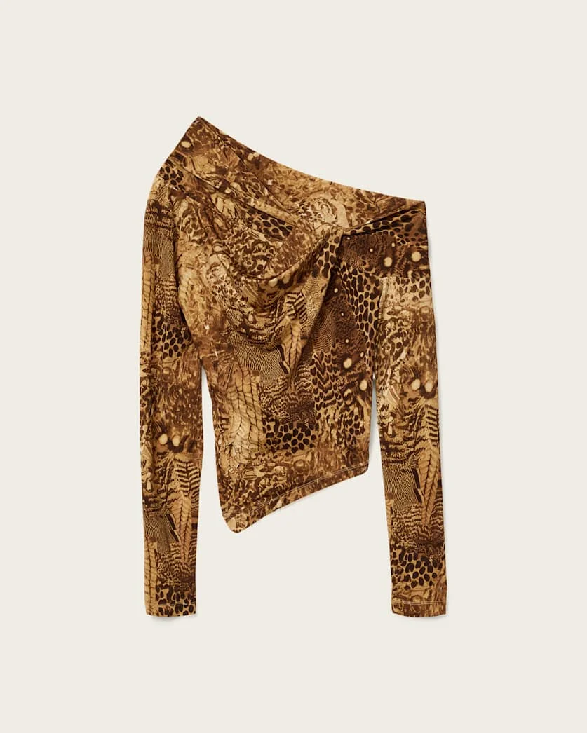 ARLIE LONG SLEEVE OFF-THE-SHOULDER TOP - 1