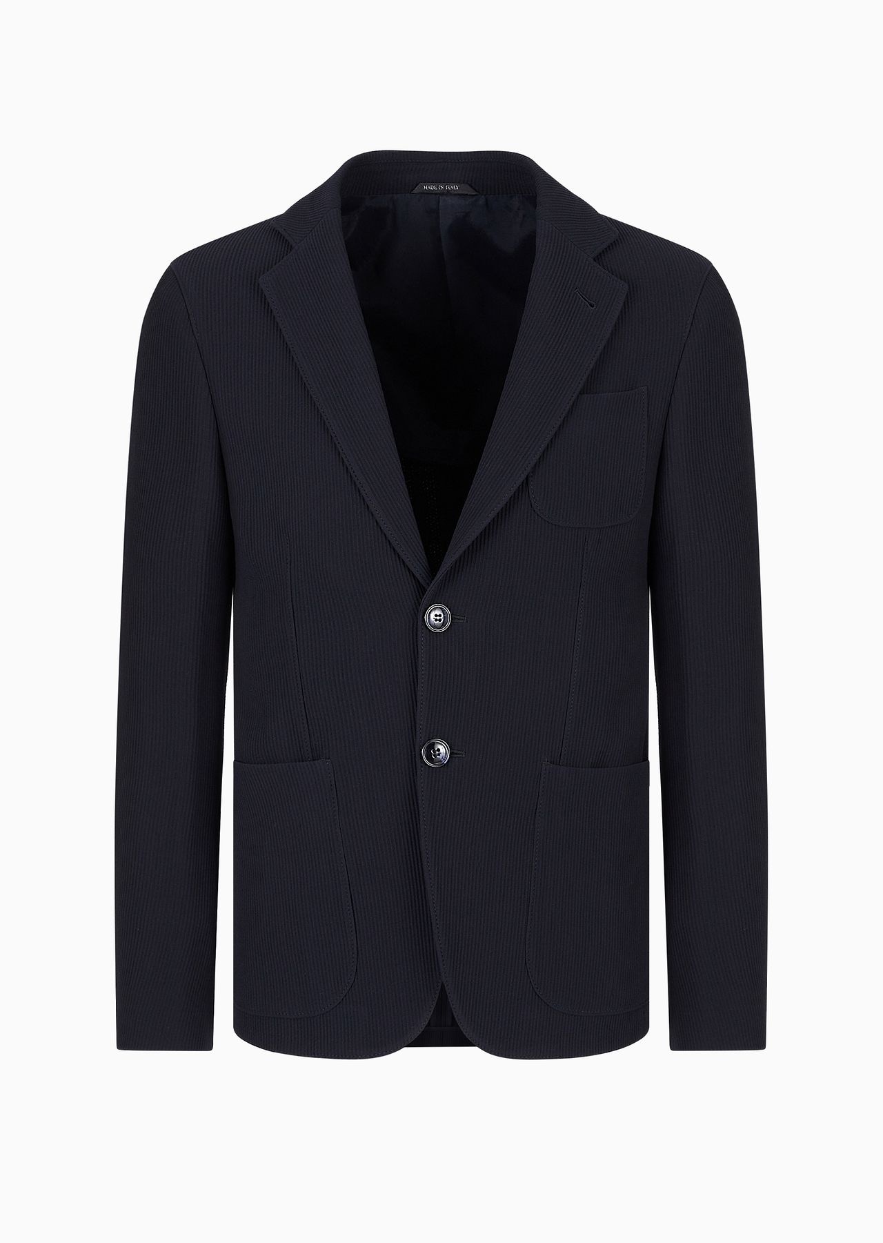 Singe-breasted Upton jacket in virgin-wool crêpe rep fabric - 1