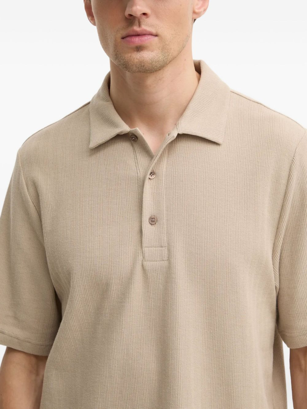 waffle-knit polo shirt - 4