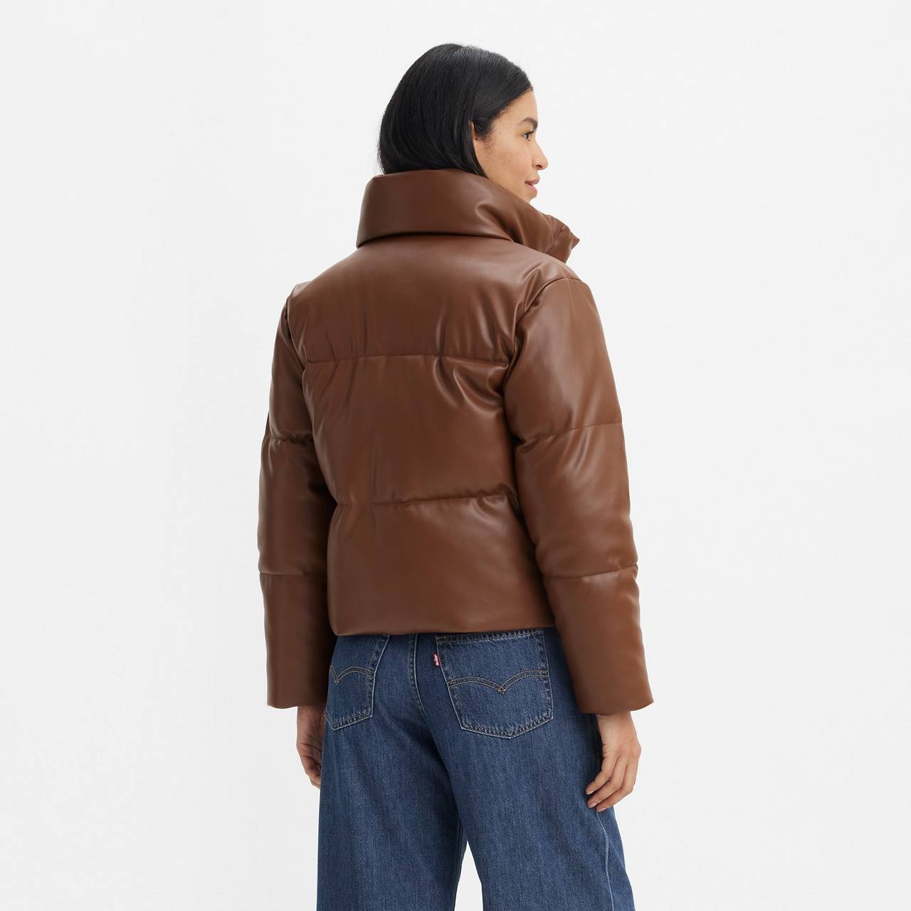 FAUX LEATHER PUFFER JACKET - 3