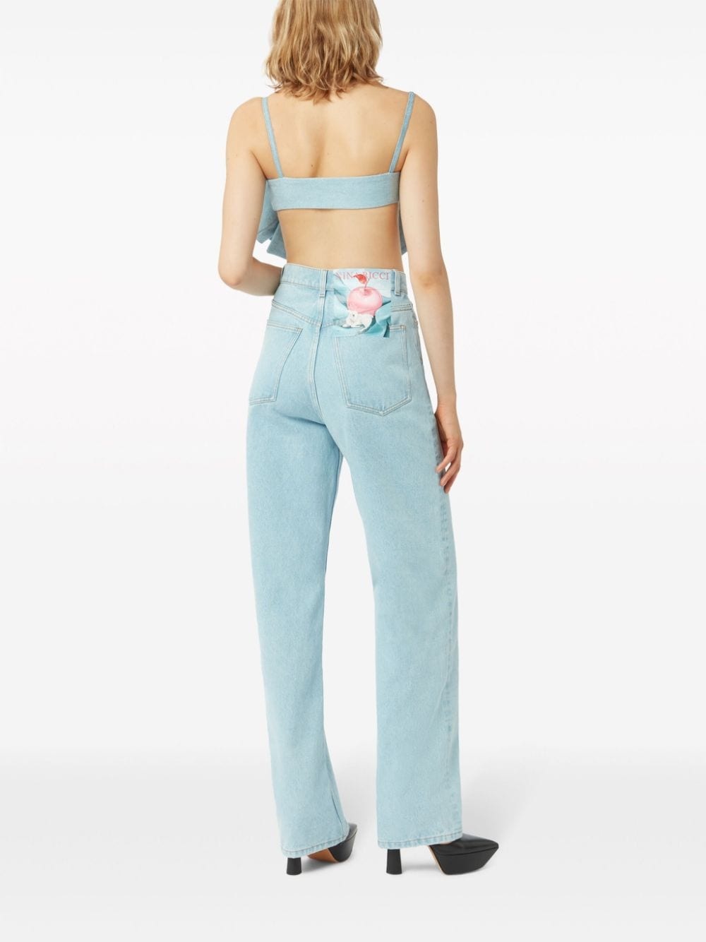 logo-patch high-rise boyfriend jeans - 3