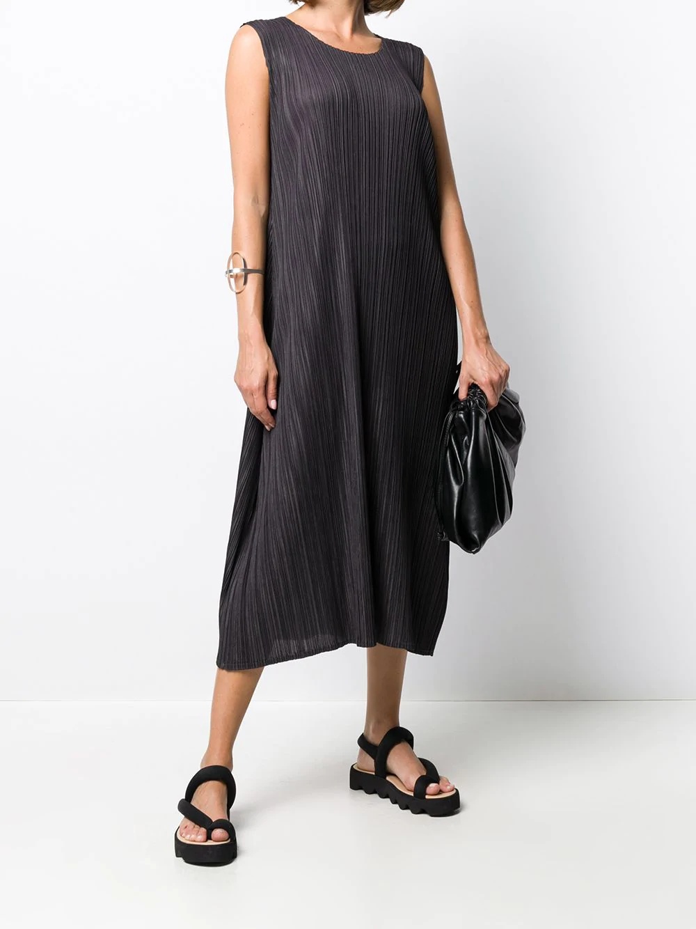 mirco pleat midi dress - 2