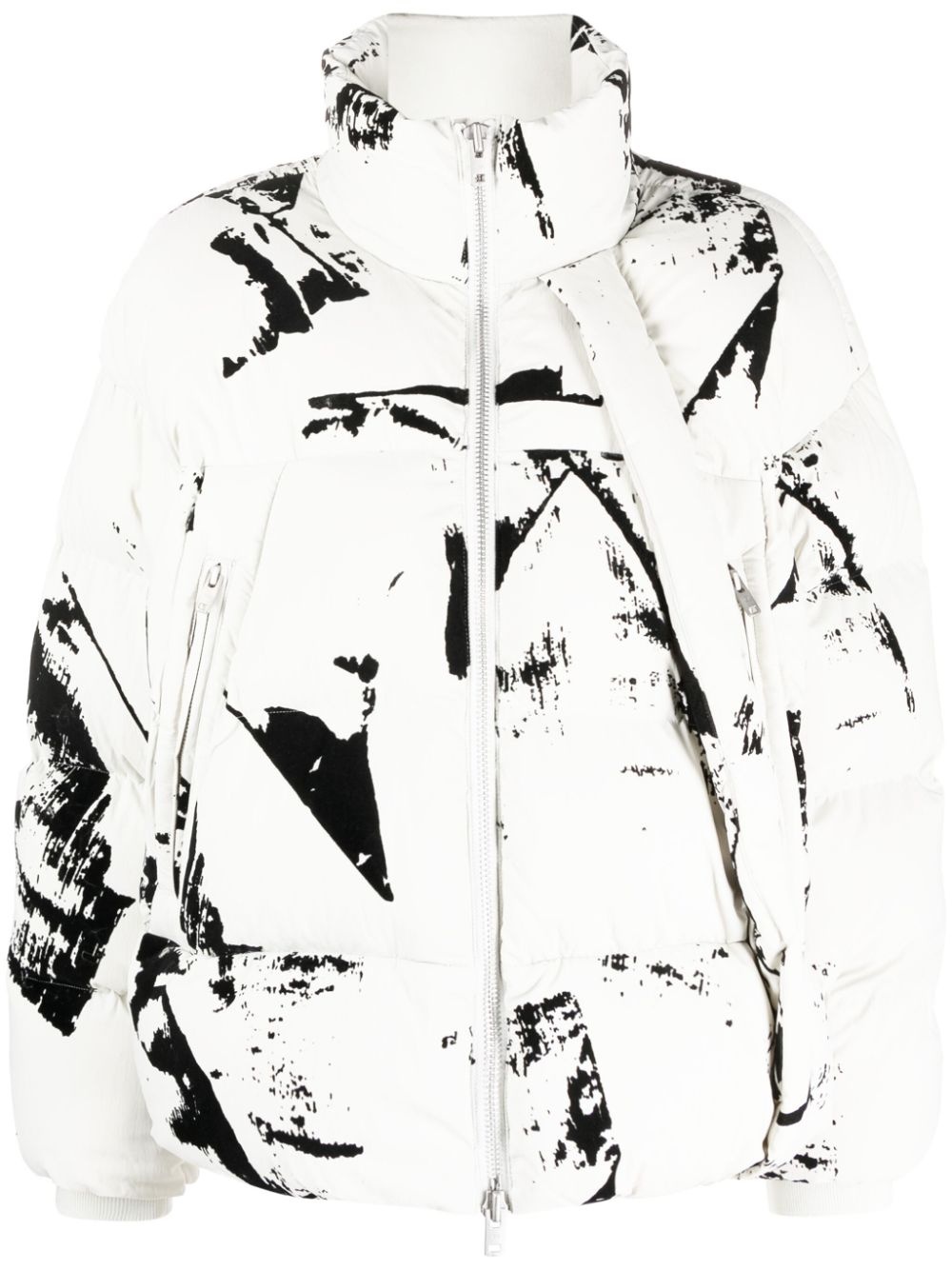 paint splatter-print puffer jacket - 1