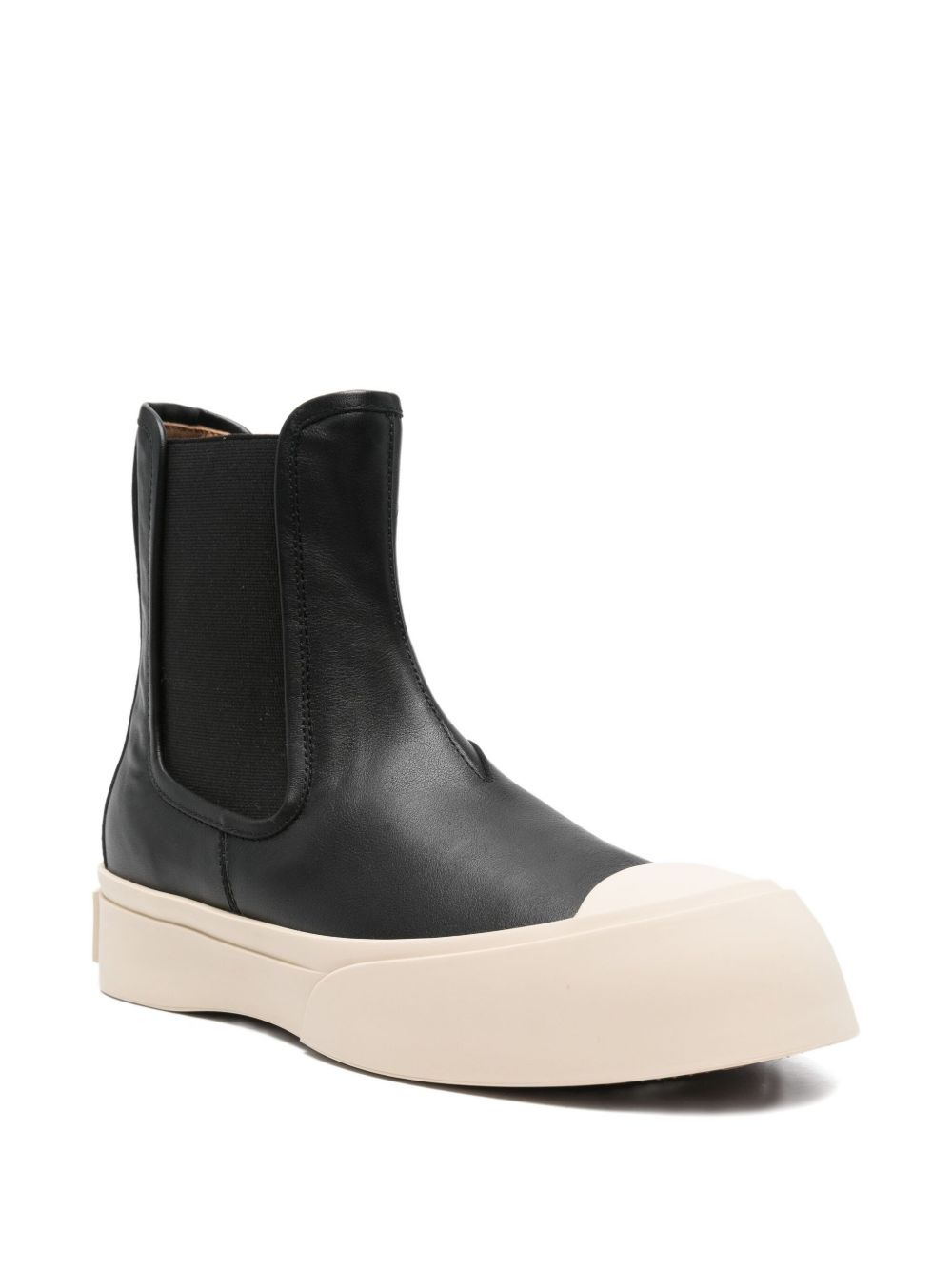 elastic-panel leather boots - 2