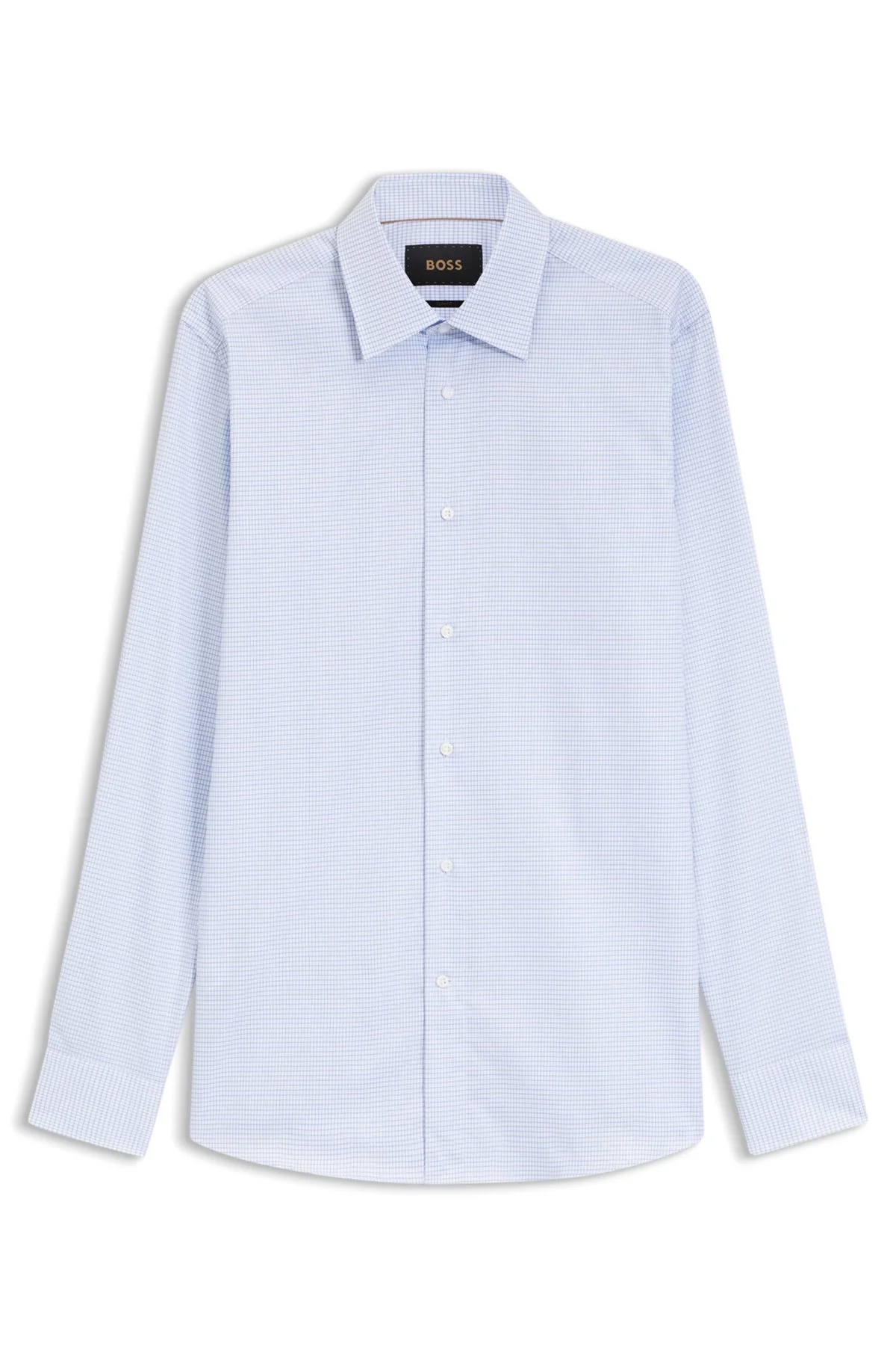 SLIM-FIT SHIRT IN WRINKLE-RESISTANT GINGHAM-CHECK COTTON - 1
