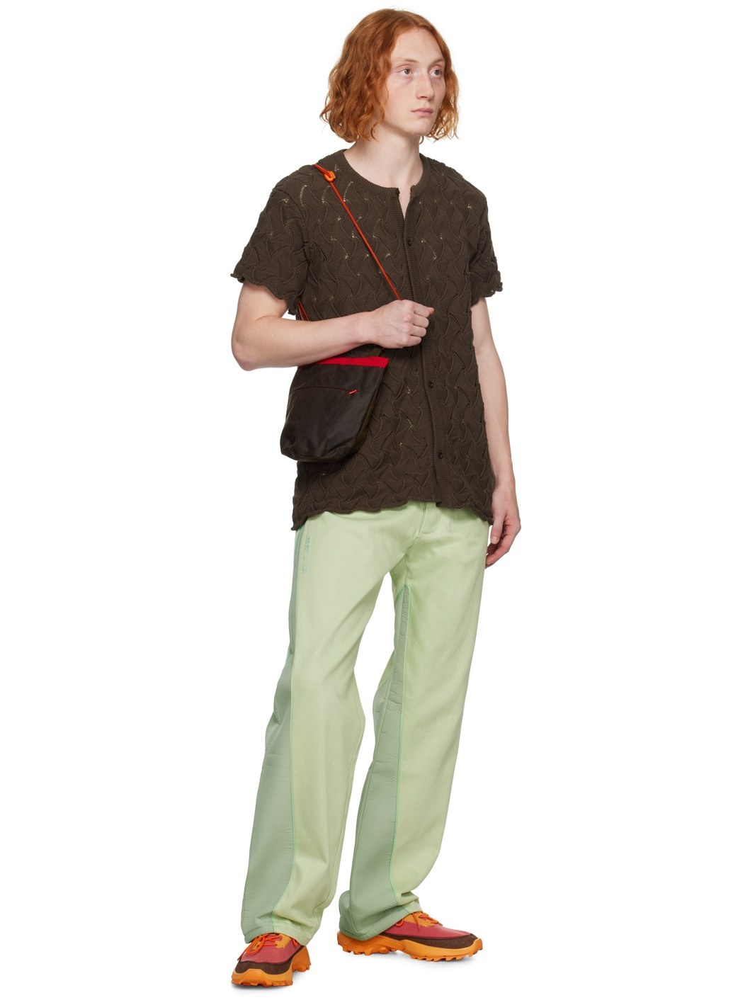 Green Paneled Jeans - 4