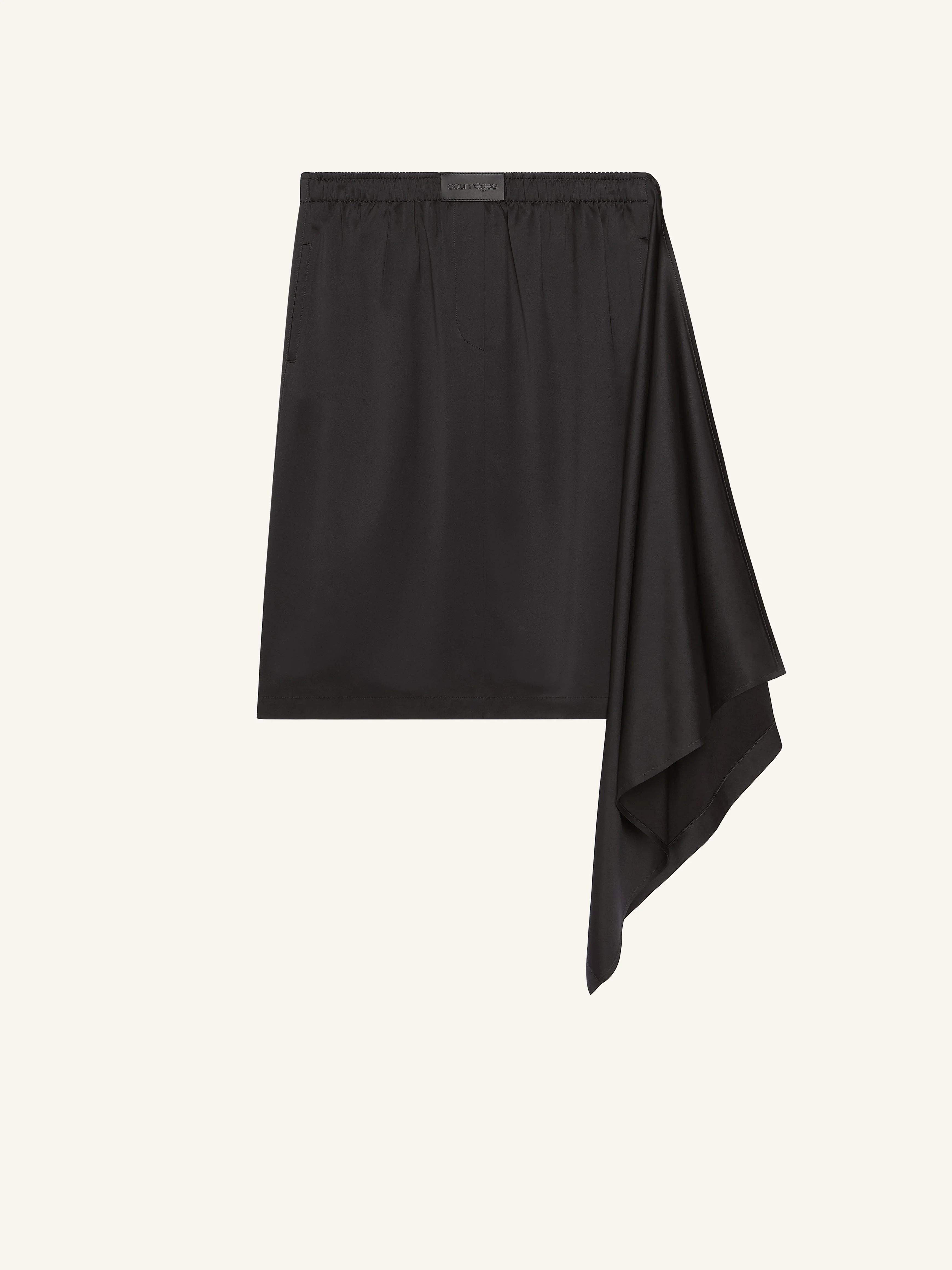 DRAPED SATIN SKIRT - 1