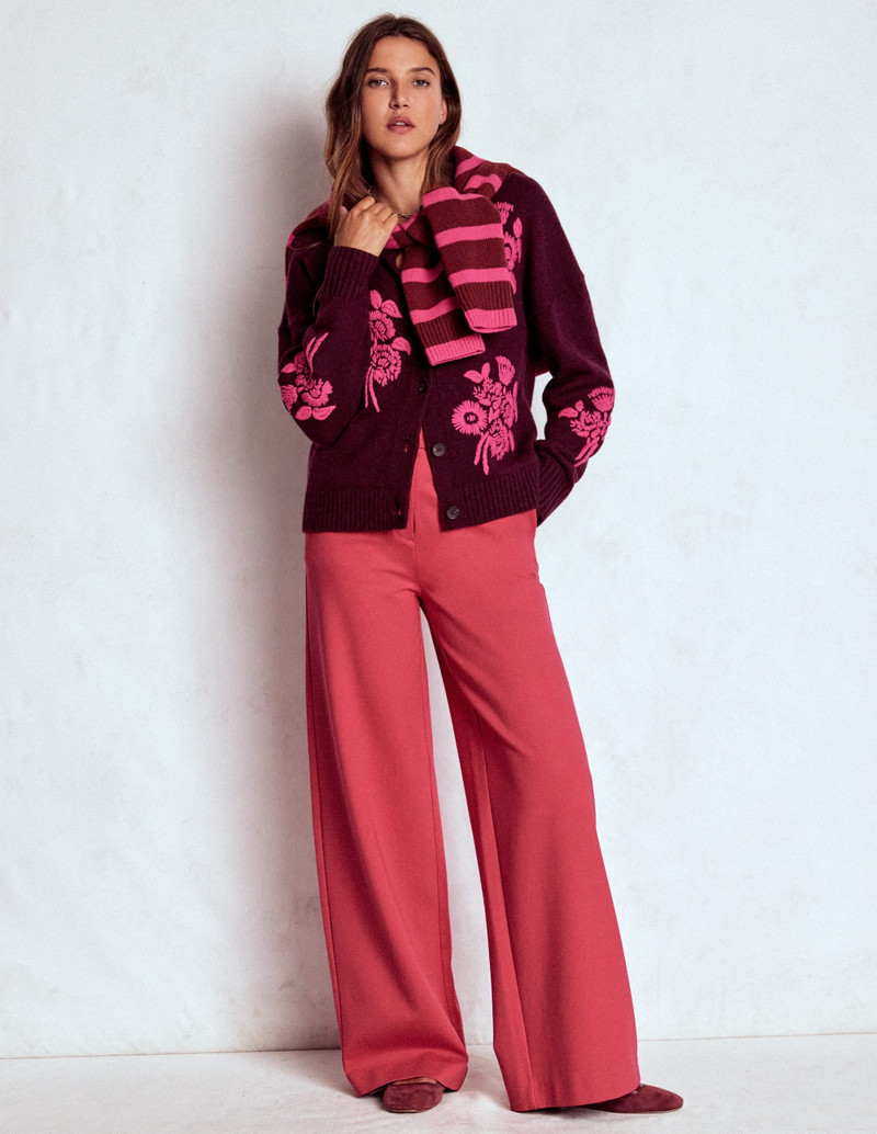 Natalie Embroidered Cardigan-Dark Cherry Bouquet 6