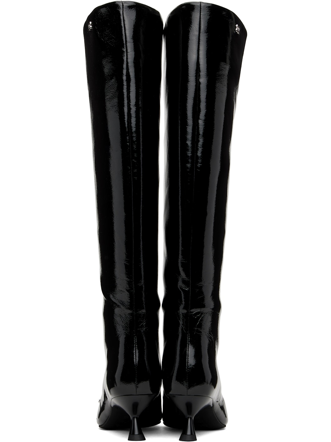 Black Eyelets Slouchy High Shaft Tall Boots - 2