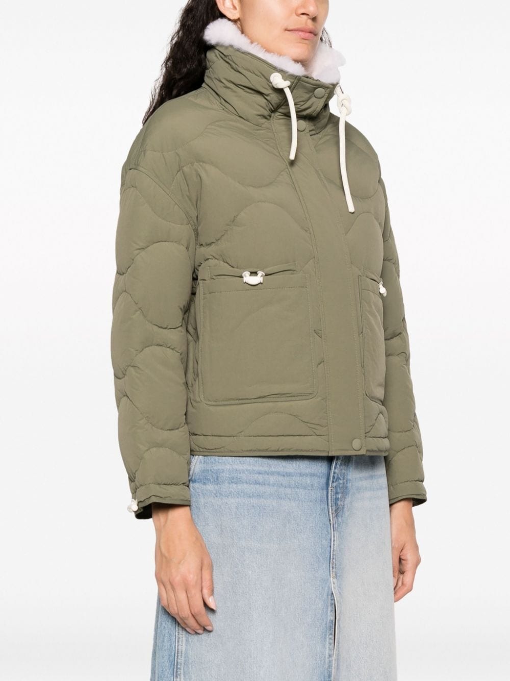 high-neck quilted jacket - 3