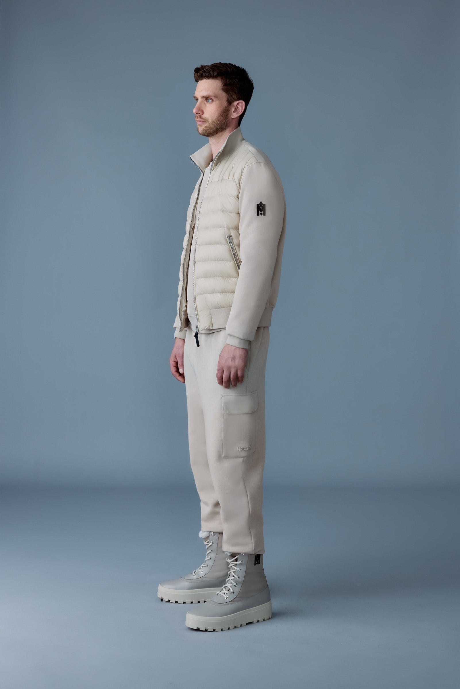 COLLIN-R Nano Down Mixed Media Bomber Jacket - 3
