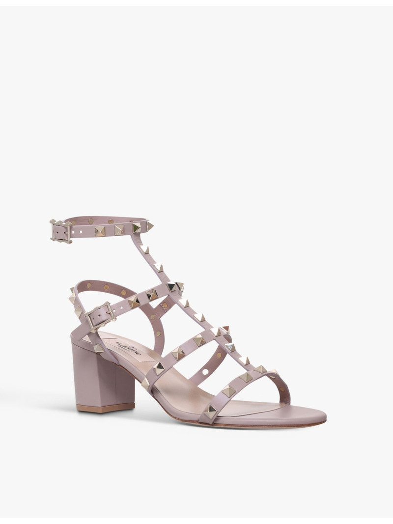 Valentino Rockstud open-toe leather heeled sandals outlook