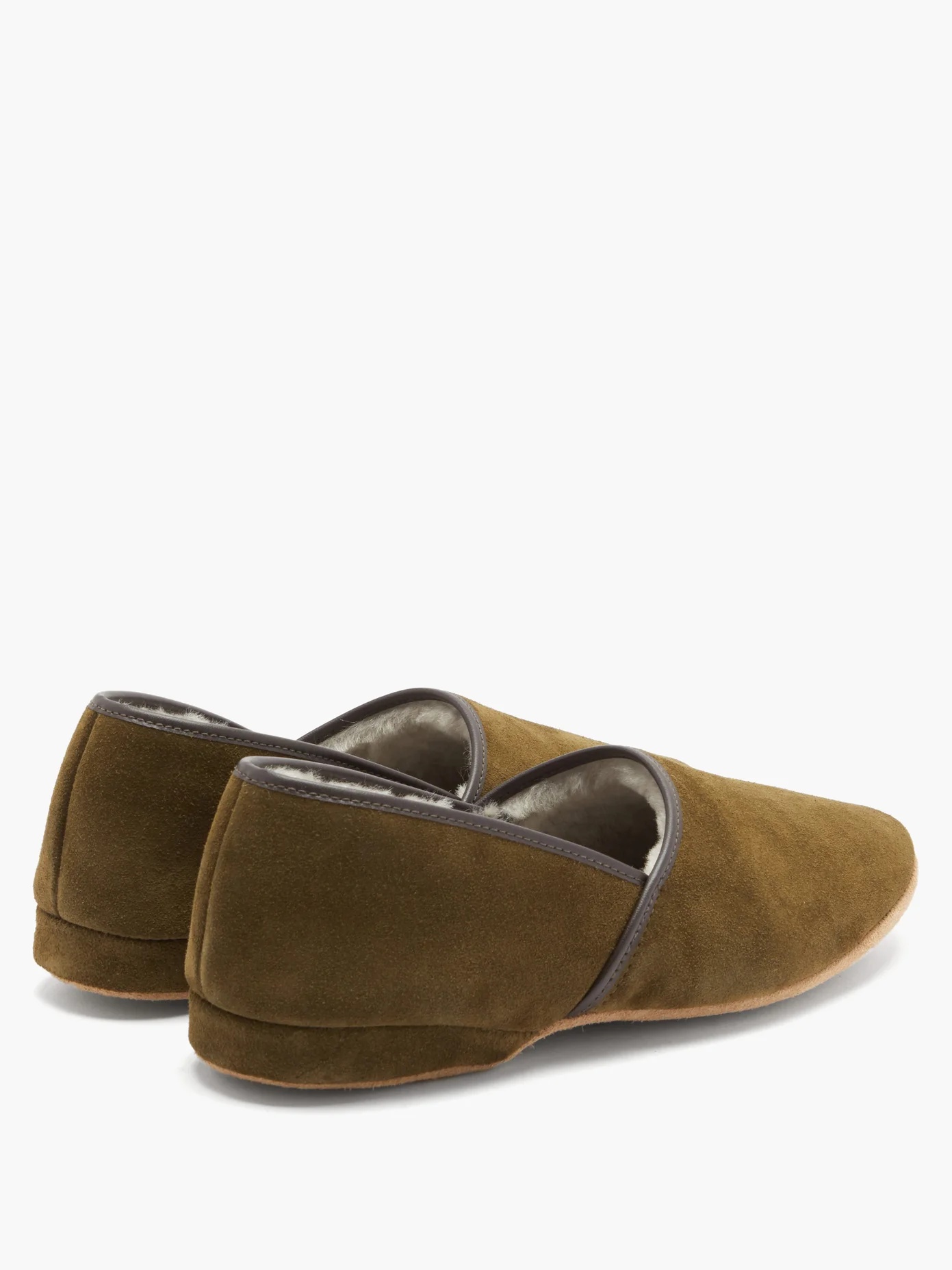 Crawford shearling-lined suede slippers - 4