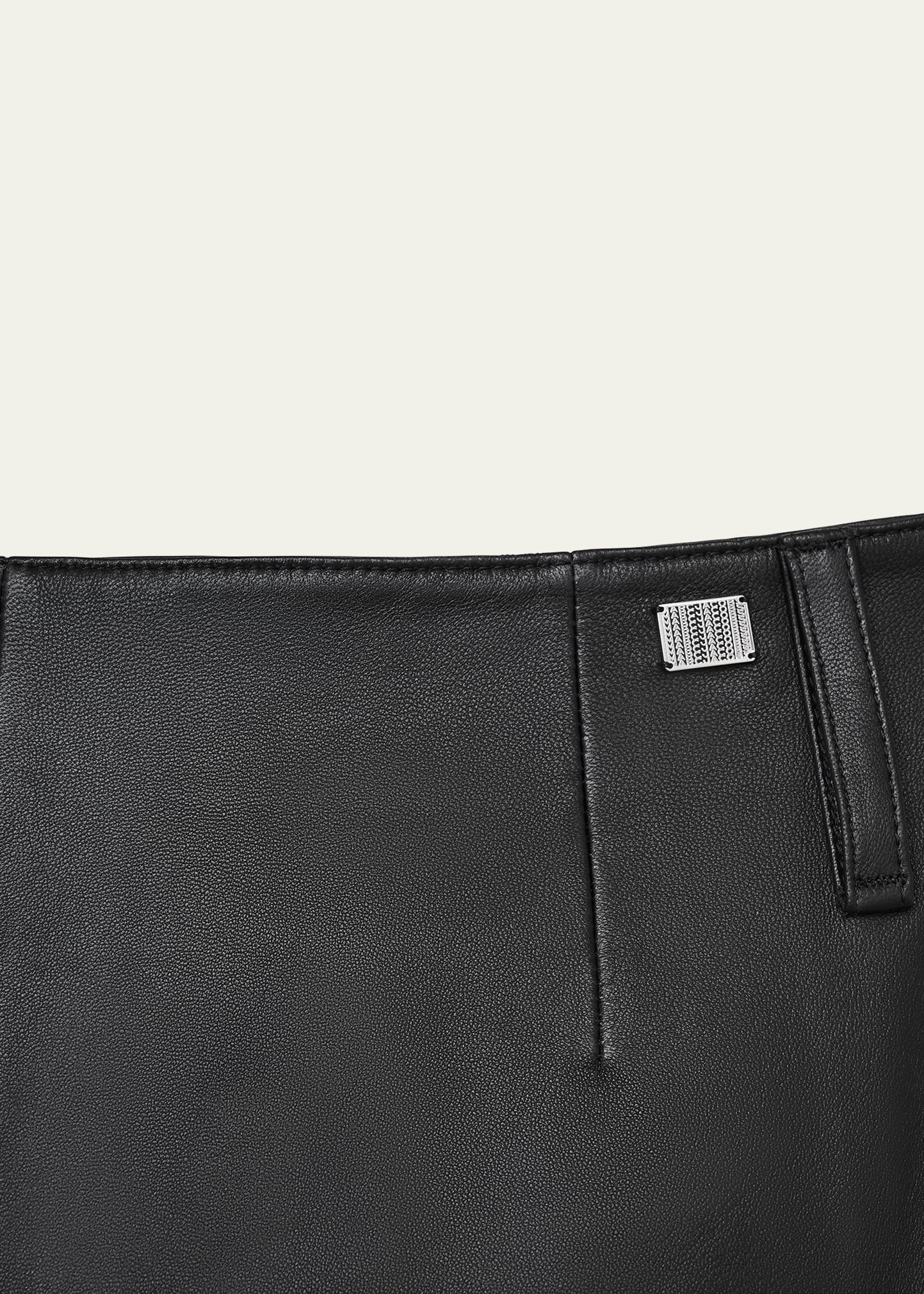 Leather Slim Pencil Midi Skirt - 5
