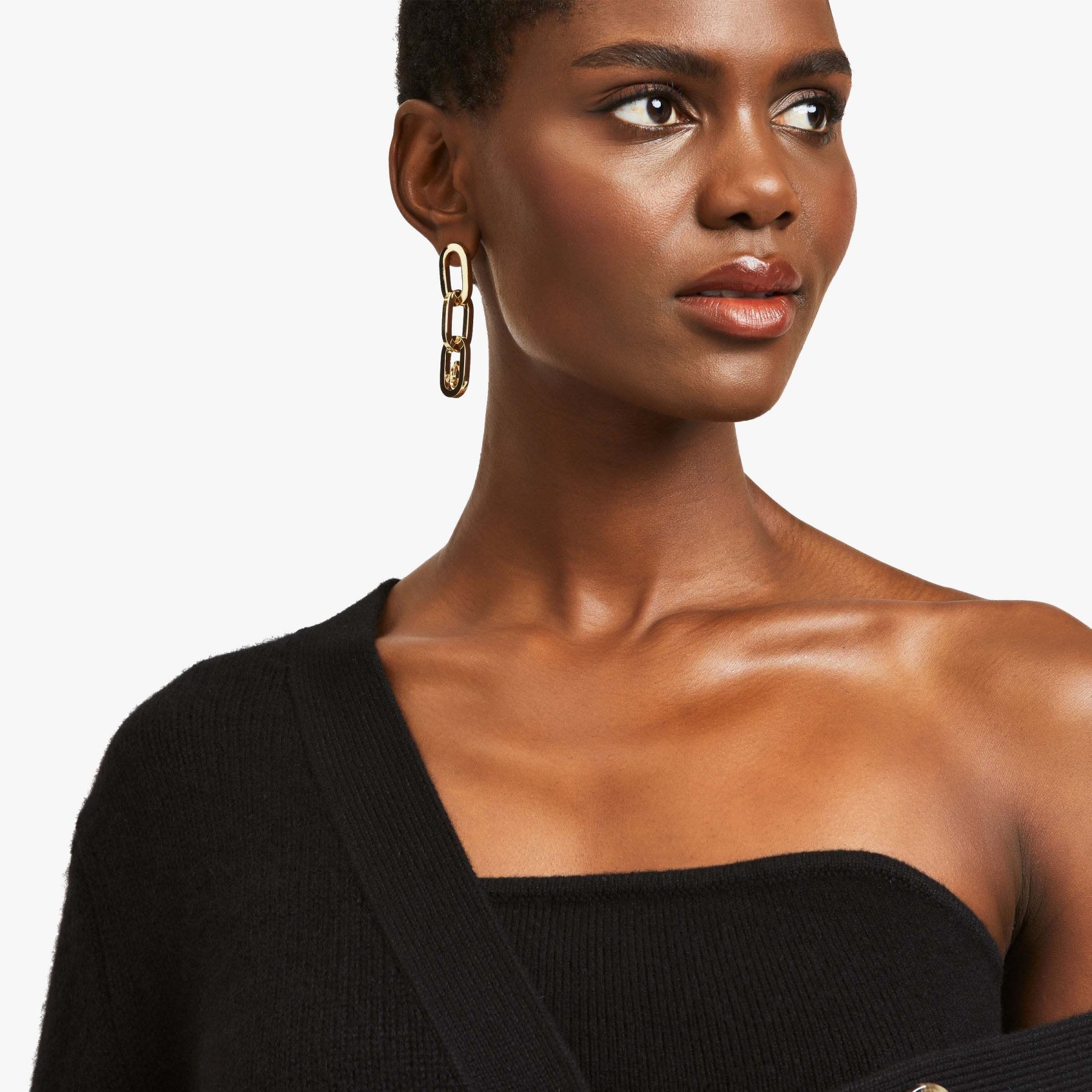JC Chain Earrings
Gold-Finish Metal JC Chain Earrings - 3