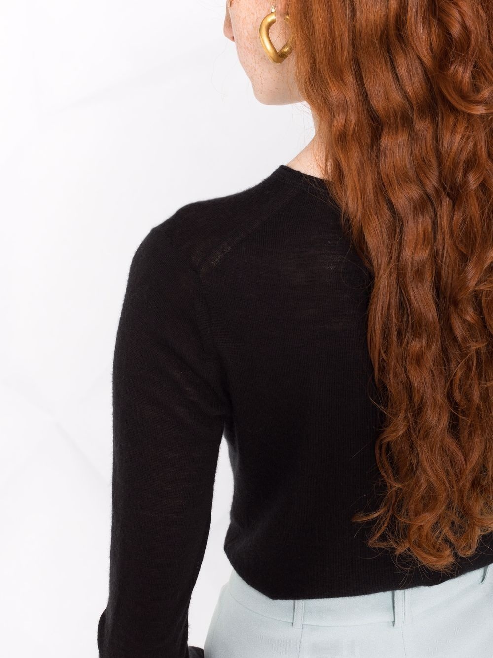 longsleeved fine-knit jumper - 5