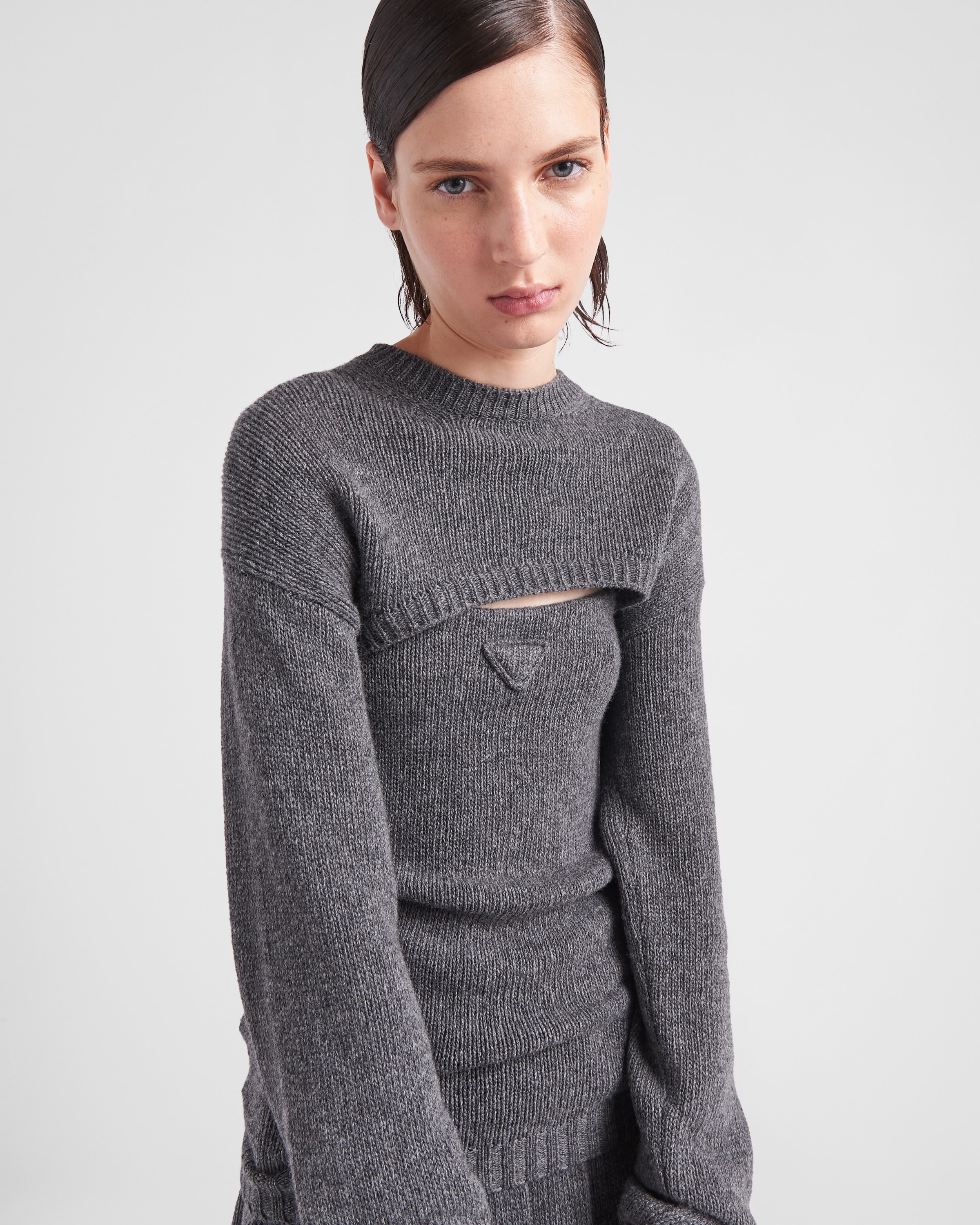 Cashmere and wool sweater with top - 3