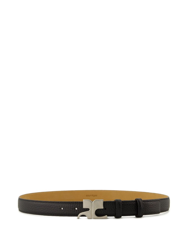 logo-buckle leather belt 1