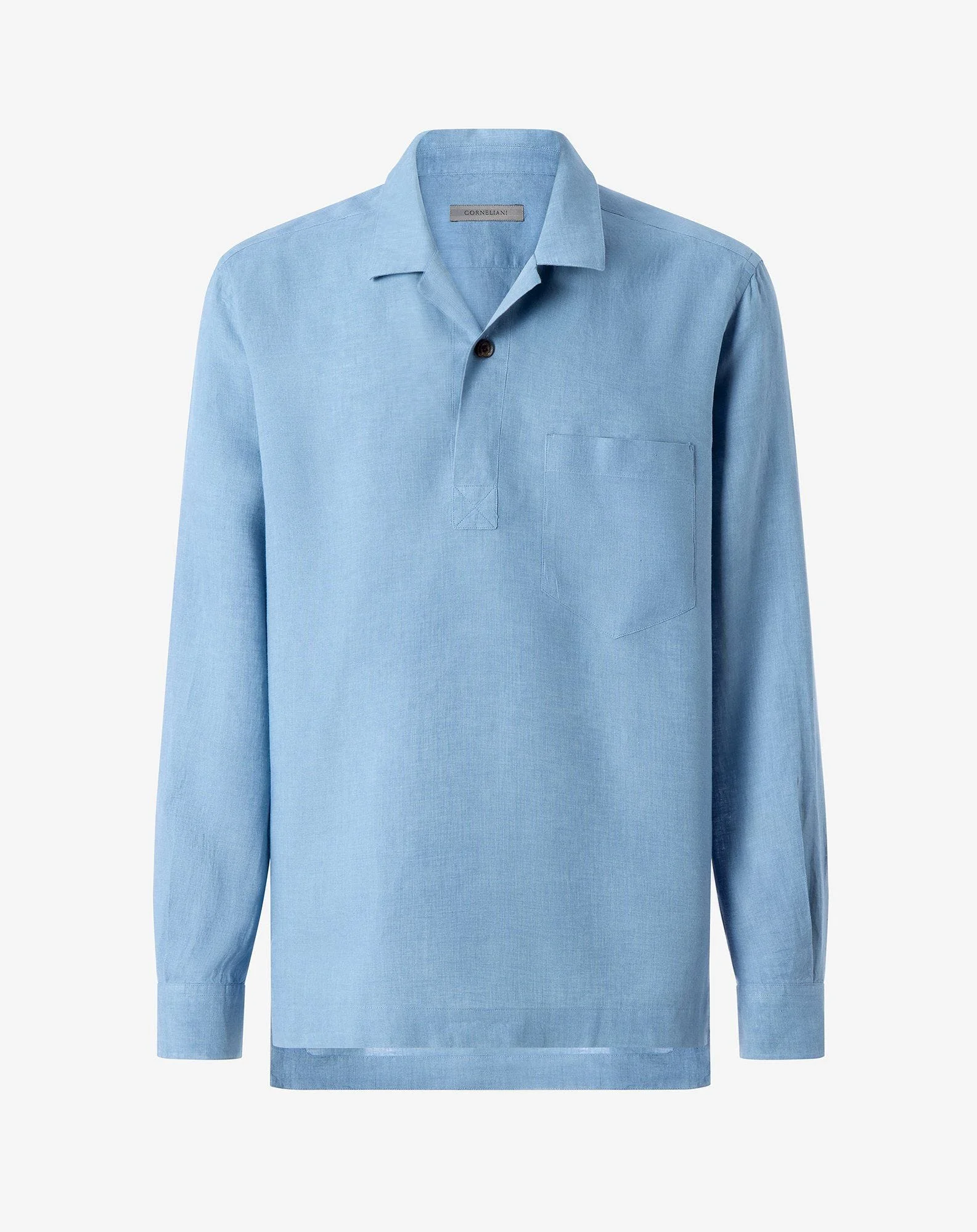 Blue pure linen shirt - 1