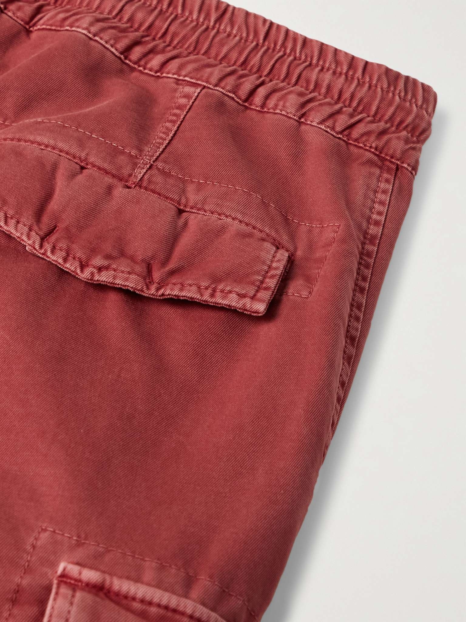 Garment-Dyed Cotton-Twill Drawstring Cargo Shorts - 5