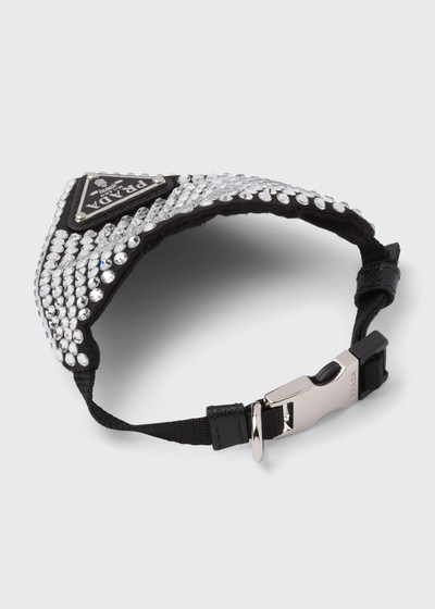 Prada Crystal-Studded Satin Pet Collar outlook