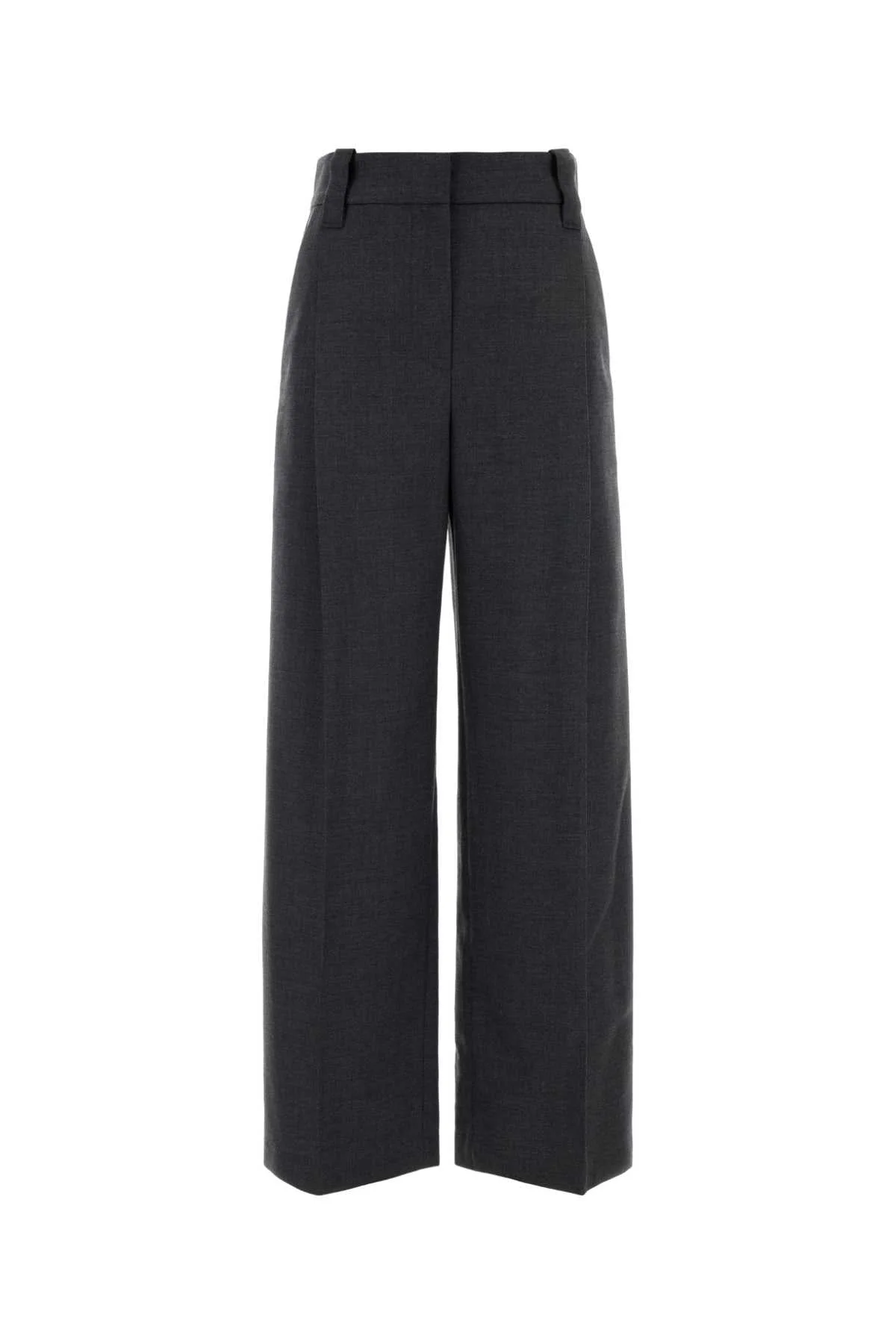 Brunello Cucinelli Women Charcoal Wool Wide-Leg Pant - 1