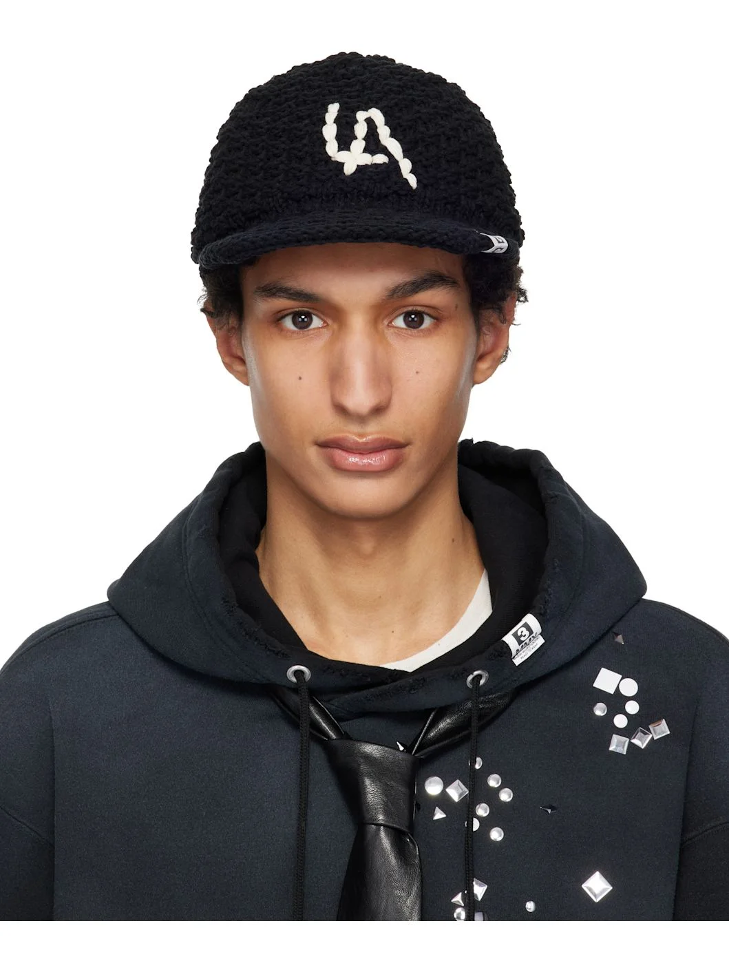 Black 'LA' Knit Cap - 1