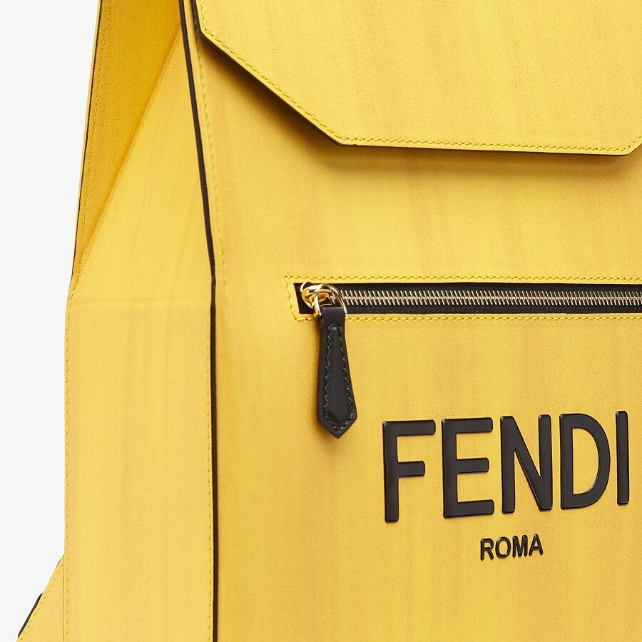 Yellow leather backpack - 4