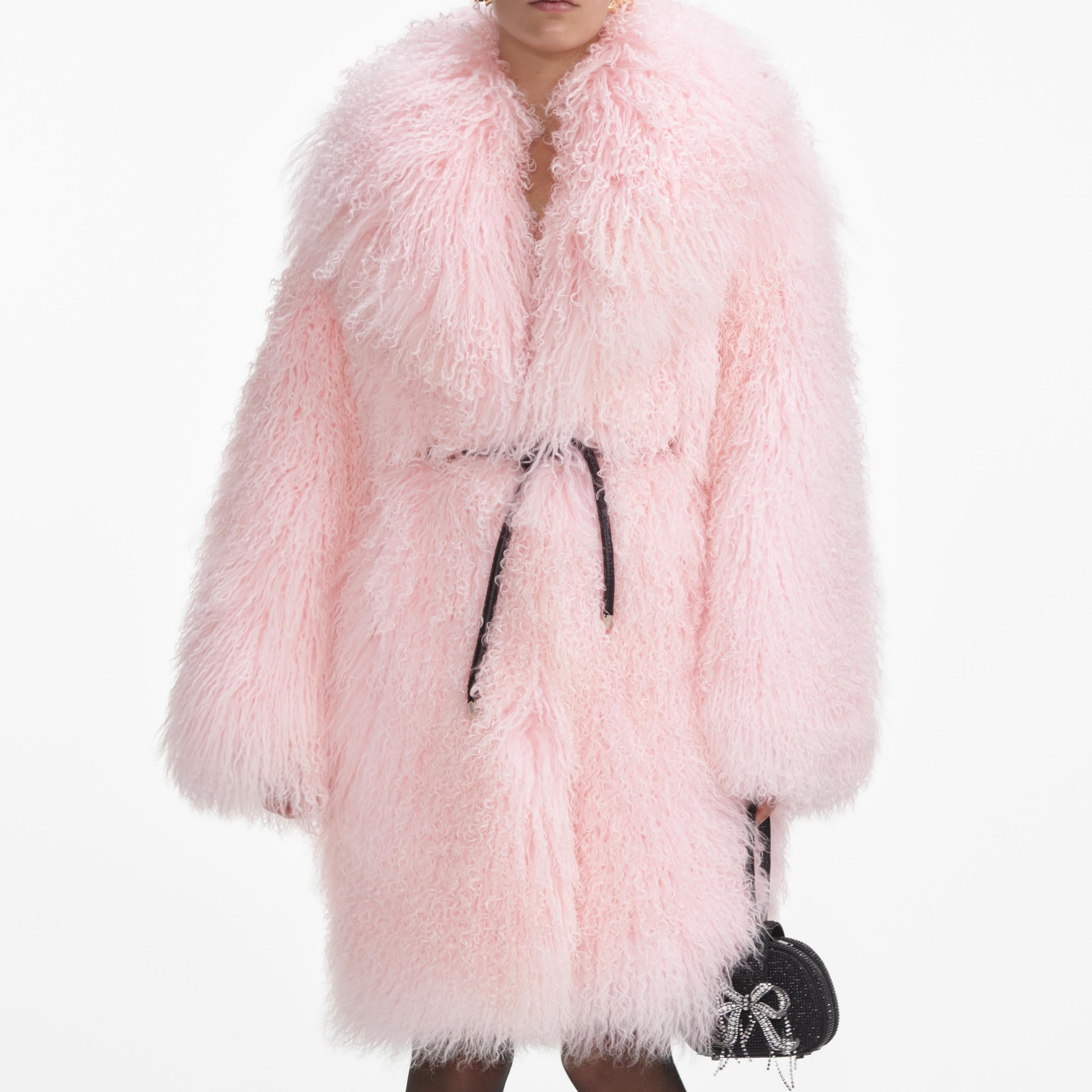 Pink Shearling Coat - 4