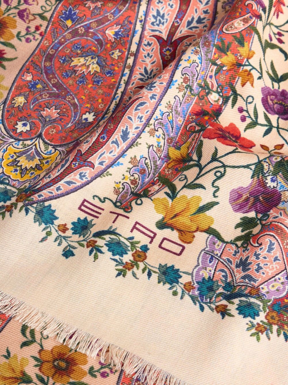 paisley floral print scarf - 2