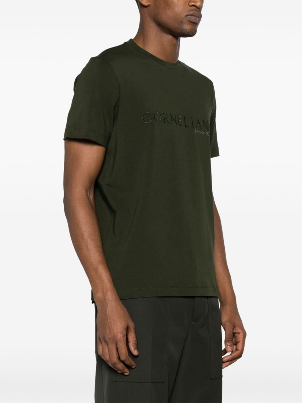 logo-embroidered cotton T-shirt - 3