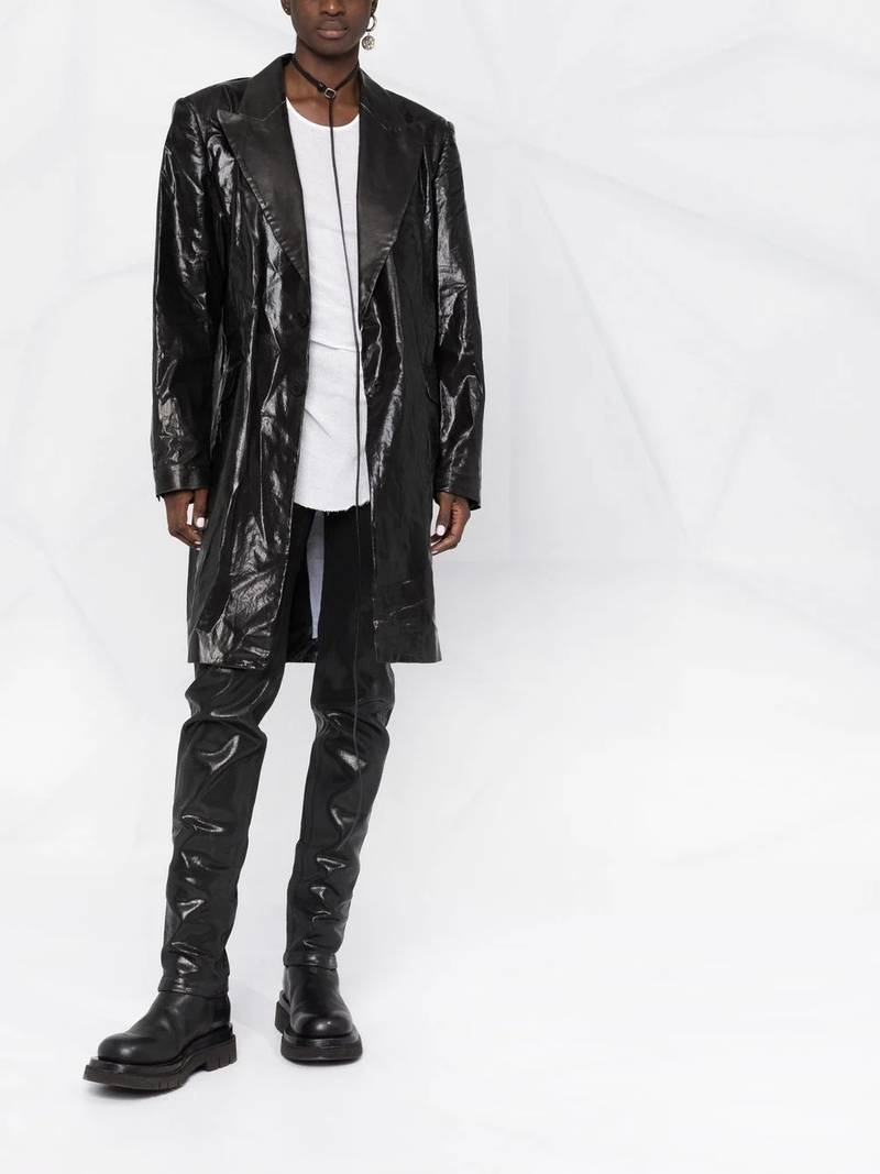 MM6 Maison Margiela coated single-breasted coat outlook