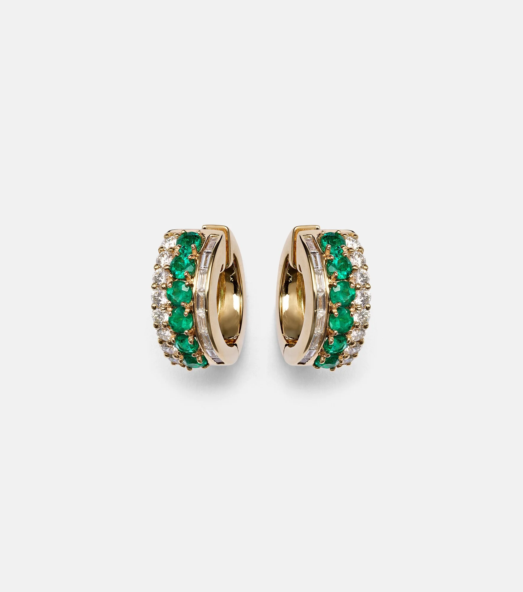 Lola 18kt gold earrings with emeralds and diamonds - 1