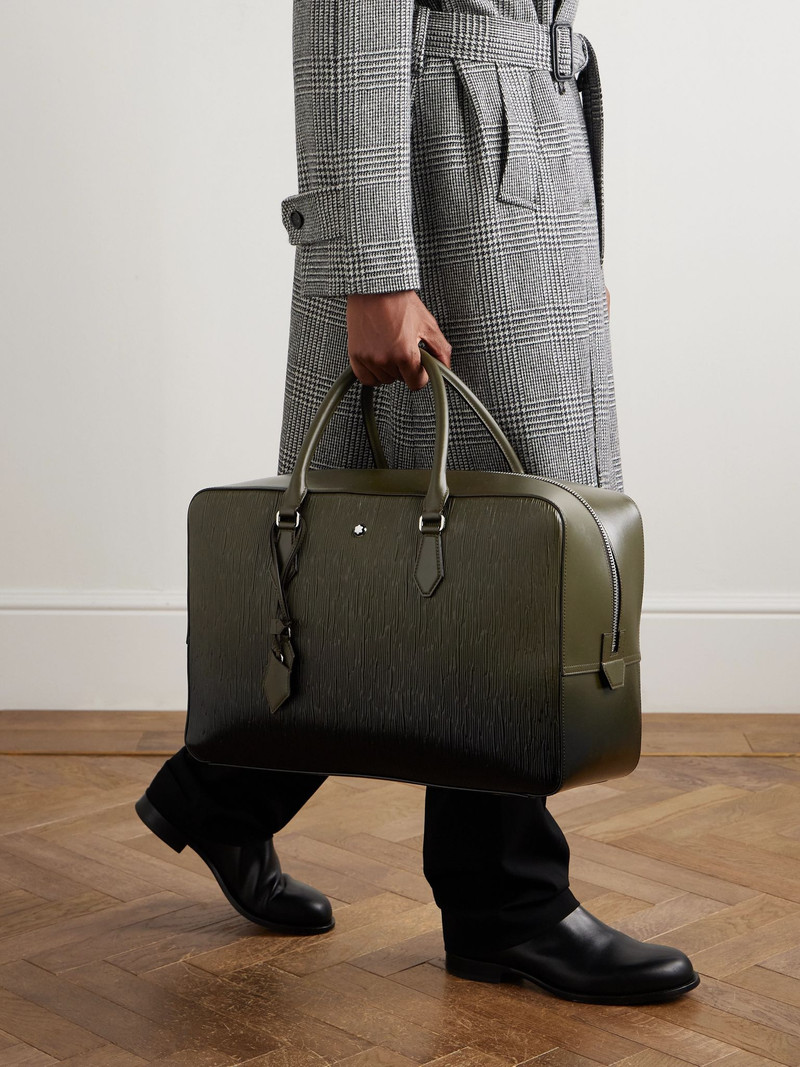 Montblanc 149 Corteccia Textured-Leather Bag Dark green outlook