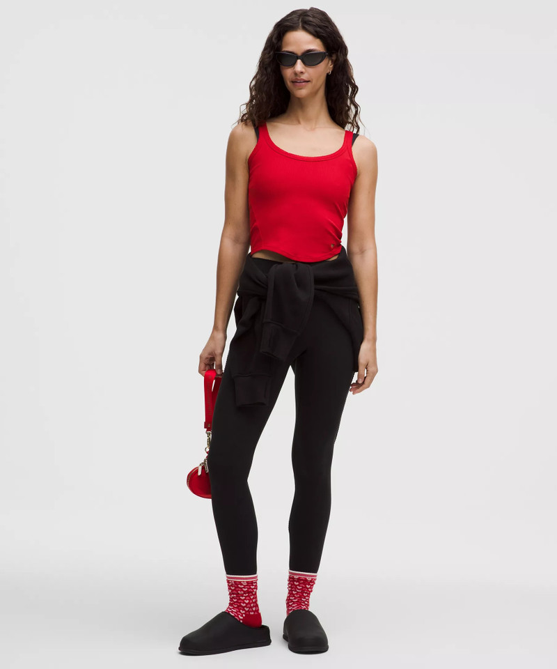 Nulu Ribbed Cropped Tank Top *Heart 3