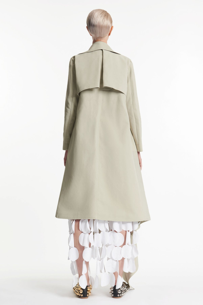 DOUBLE BREASTED COAT WITH ASYMMETRIC CUT LIGHT KHAKI 8