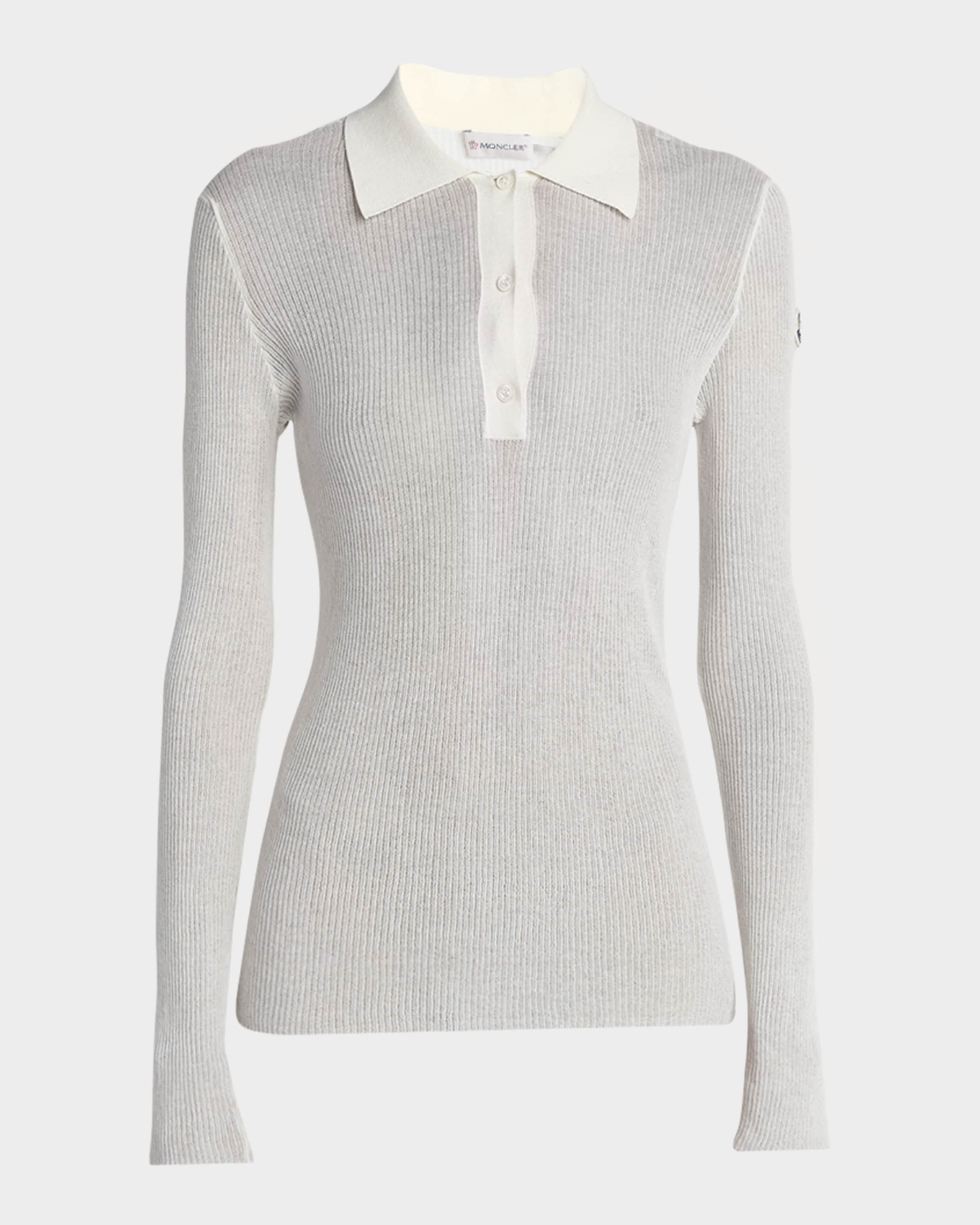 Long-Sleeve Ribbed Polo Shirt - 2