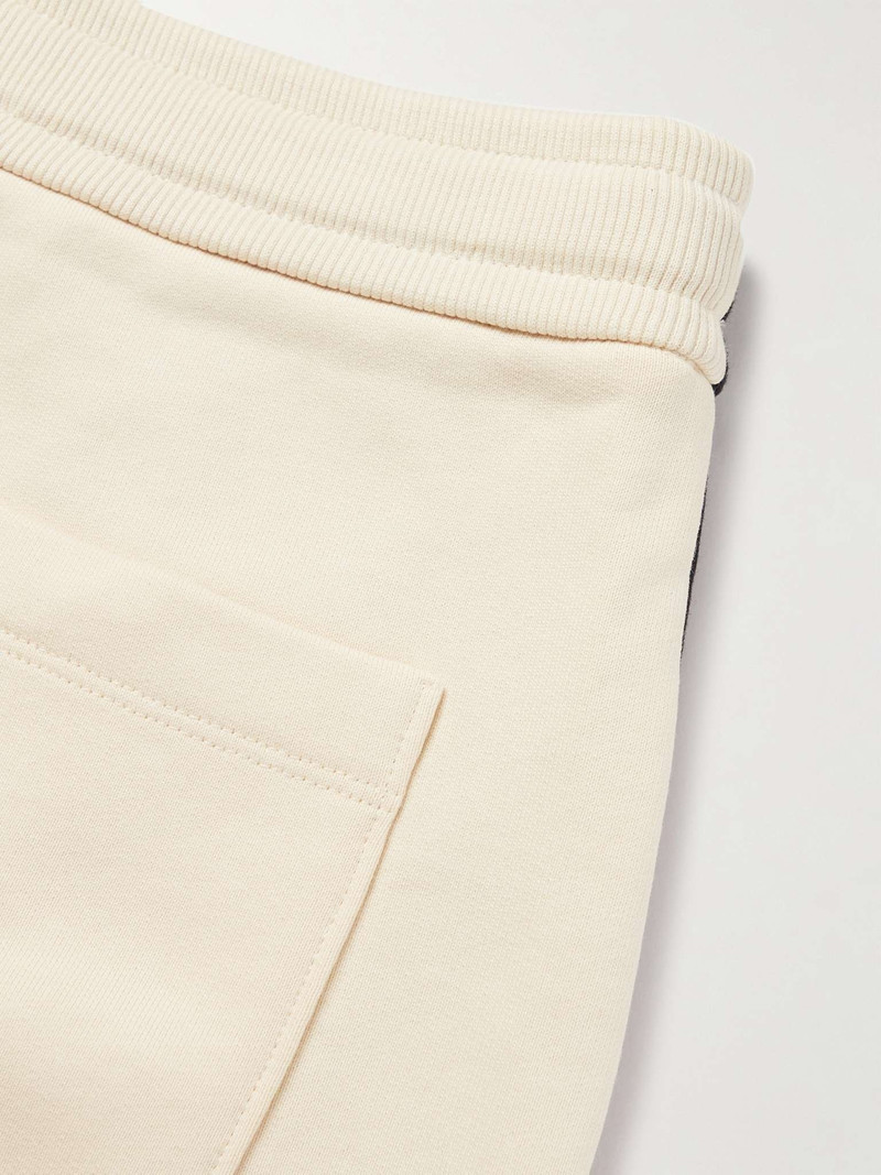 Wide-Leg Logo-Print Colour-Block Cotton-Jersey Drawstring Shorts 5