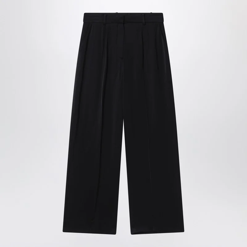 Black palazzo trousers with pleats - 1