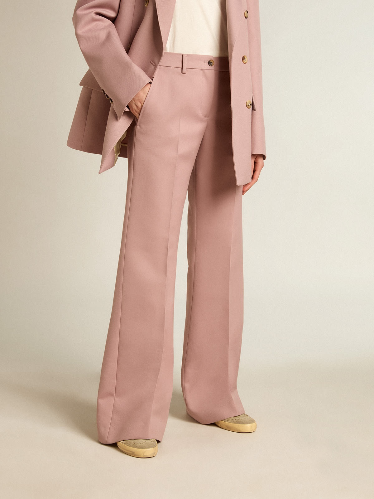 Pants in pink tailoring fabric - 2