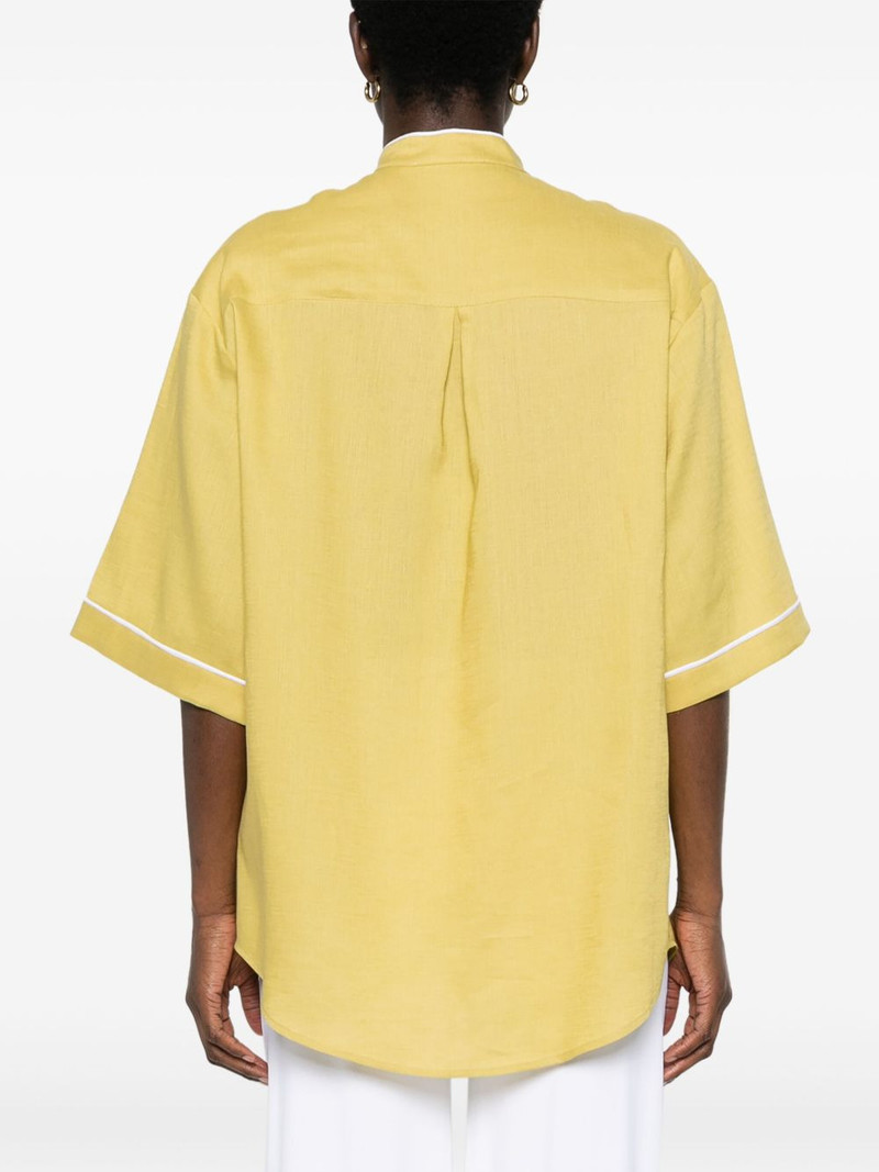 contrast-trim linen shirt 4