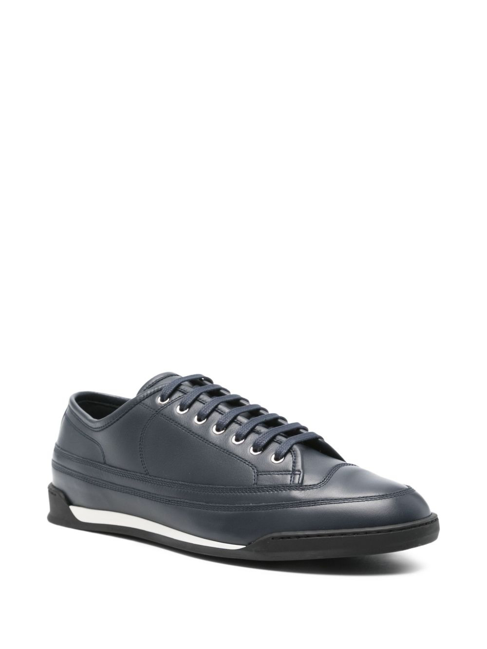 lace-up leather sneakers - 2