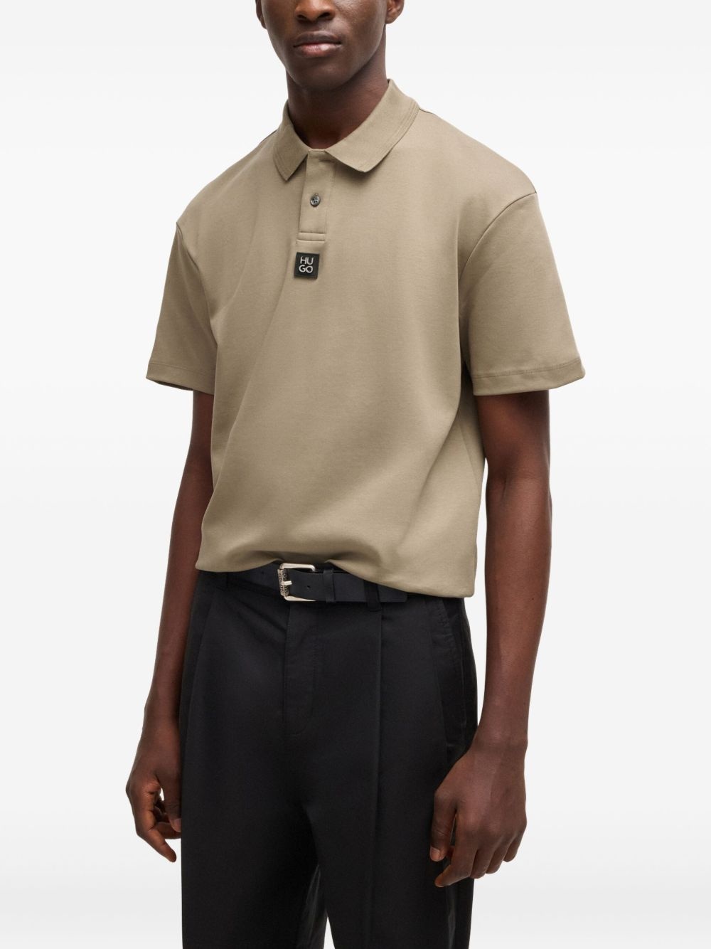 logo-patch polo shirt - 3